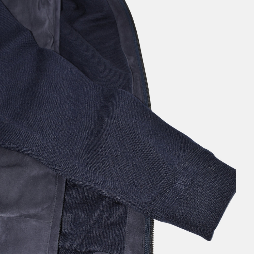 Blue Cardigan made of Suede/Wool/Cashmere (EU 54)