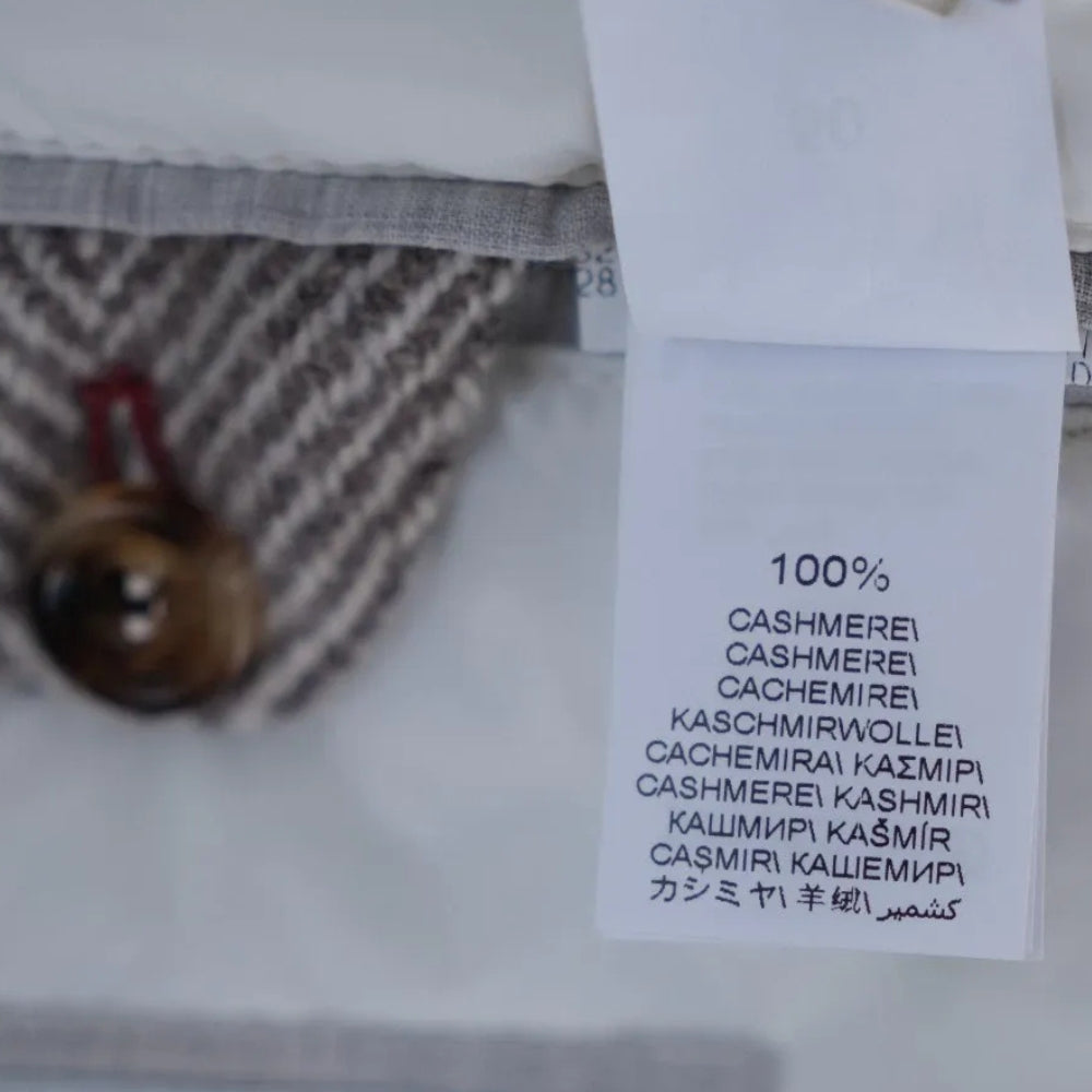 Grey Double Breasted Padded Cashmere Coat (EU 50)