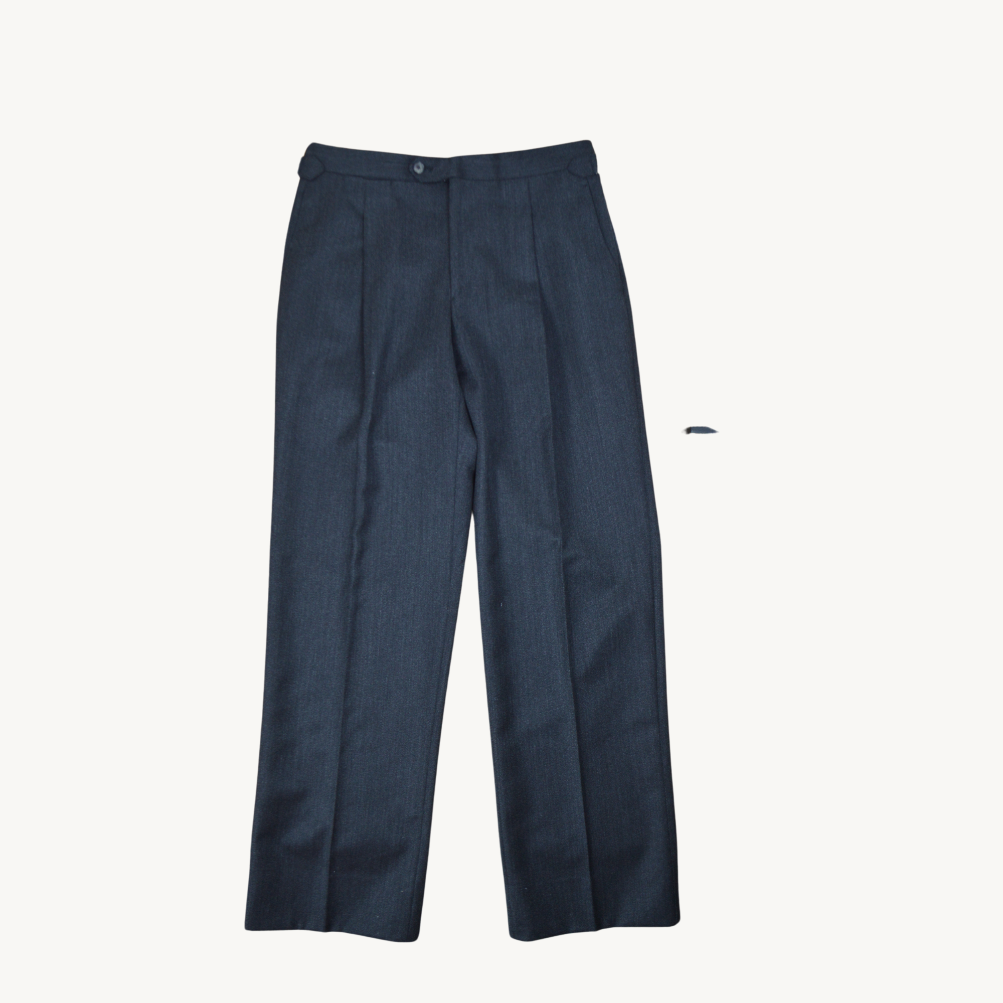 Charcoal Pleated Wool Pants