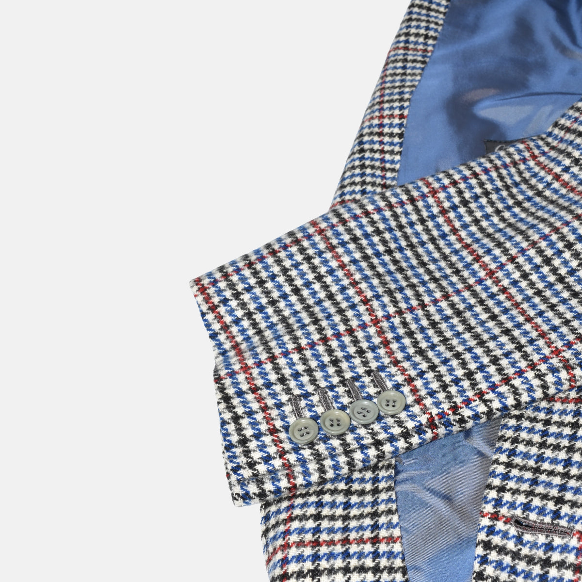 Multicoloured Houndstooth Patterned Blazer made of Wool (EU 52L)