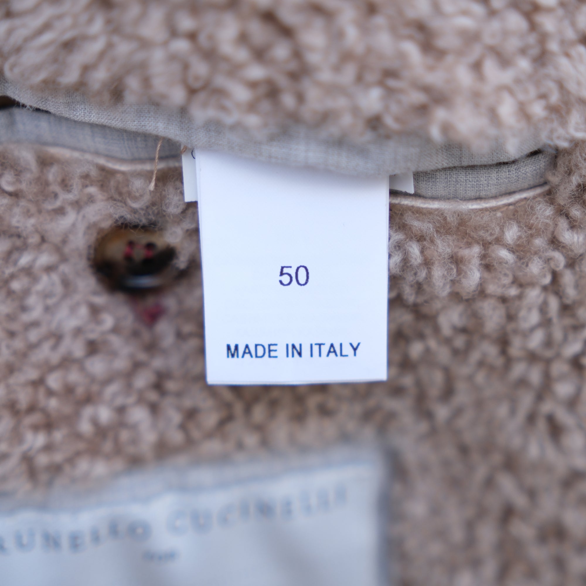 Navy Shearling Cashmere Coat (50)