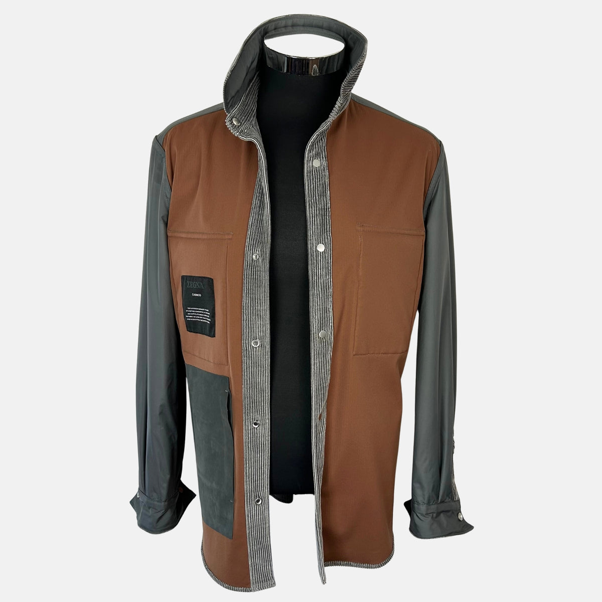 Graues Overshirt aus Baumwolle/Kaschmir (M)