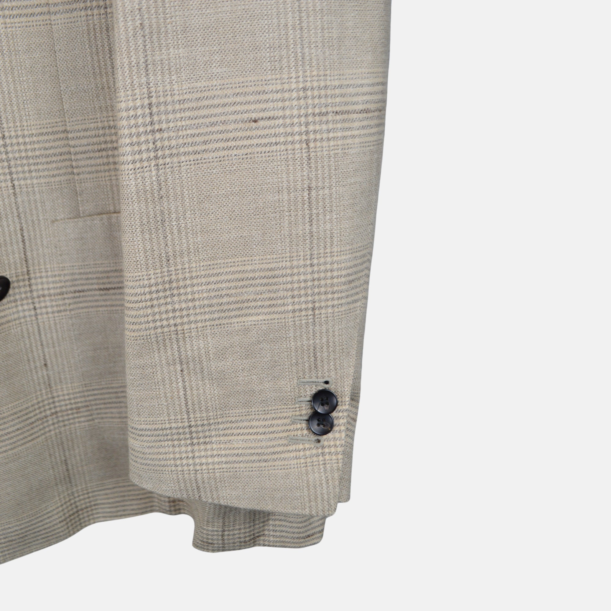 Beige Patterned Suit made of Wool/Tussah Silk/Linen (EU 54)