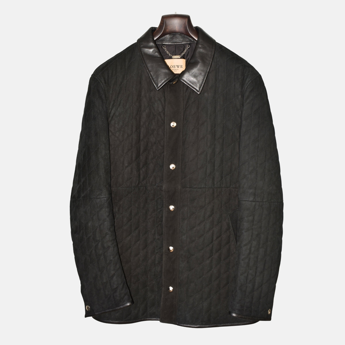 Black Suede Quilted Jacket (EU 52)