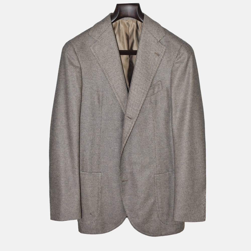 Beige Patterned Cashmere/Silk Blazer (EU 46)
