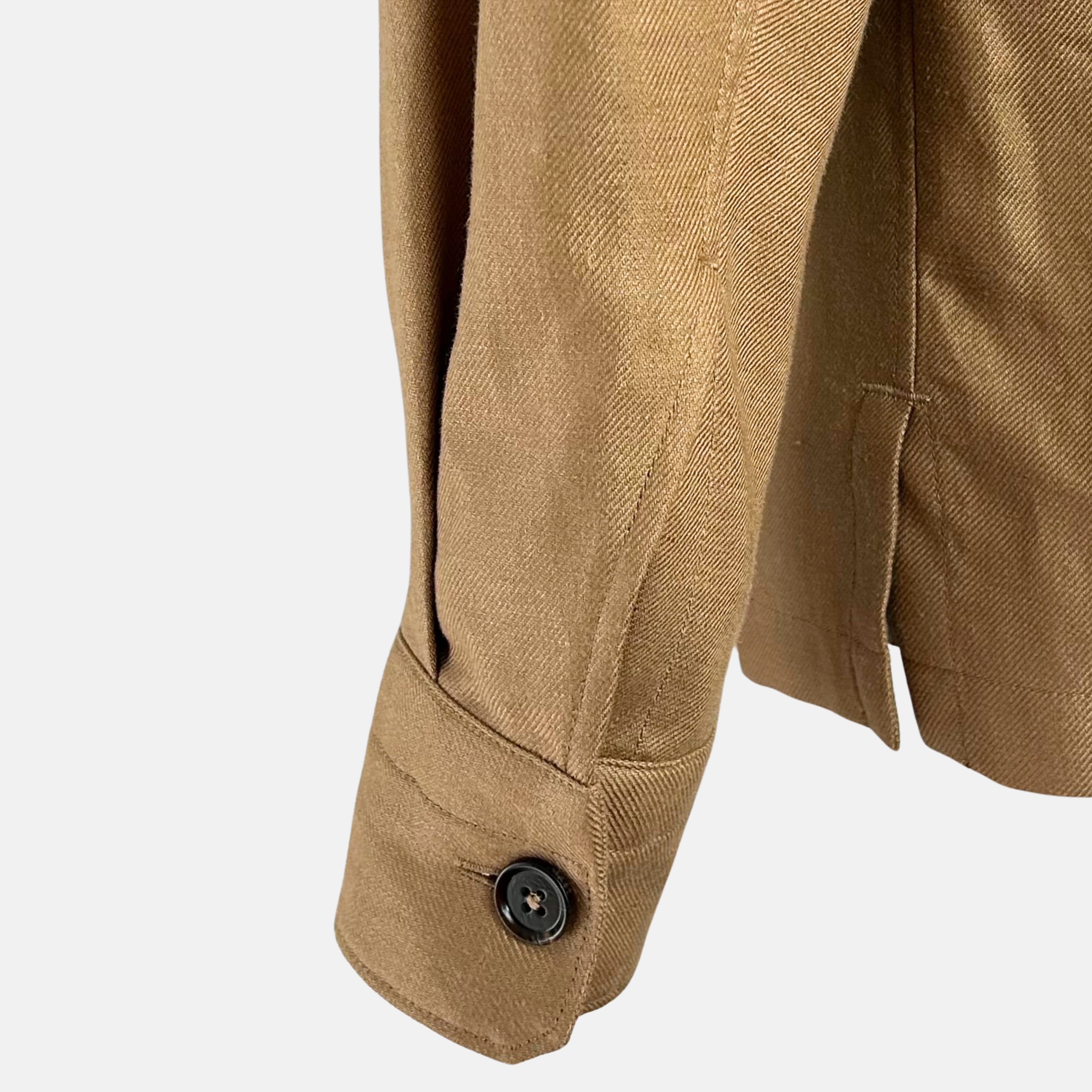 Camel Shirt Jacket made of Linen (L)