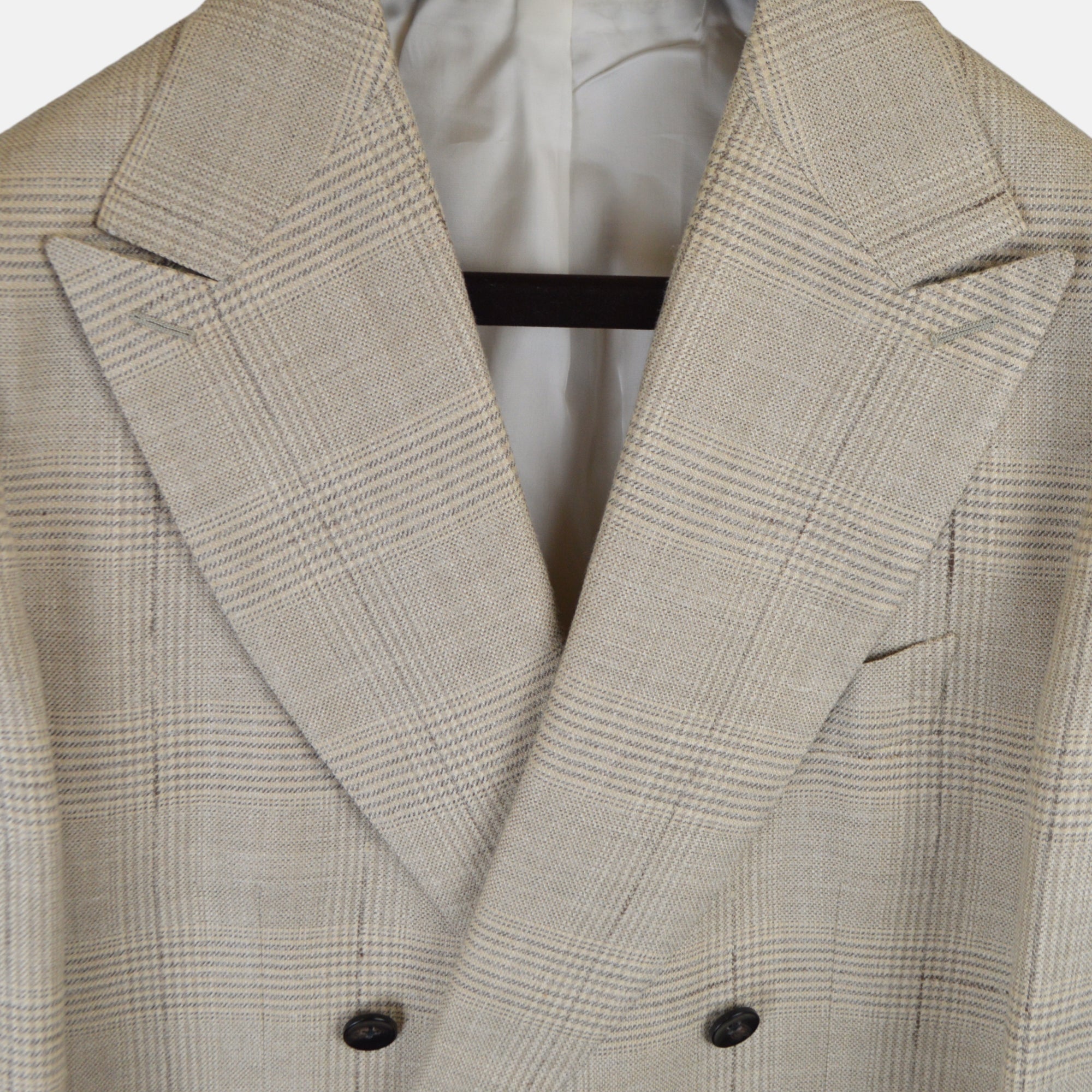 Beige Patterned Suit made of Wool/Tussah Silk/Linen (EU 54)