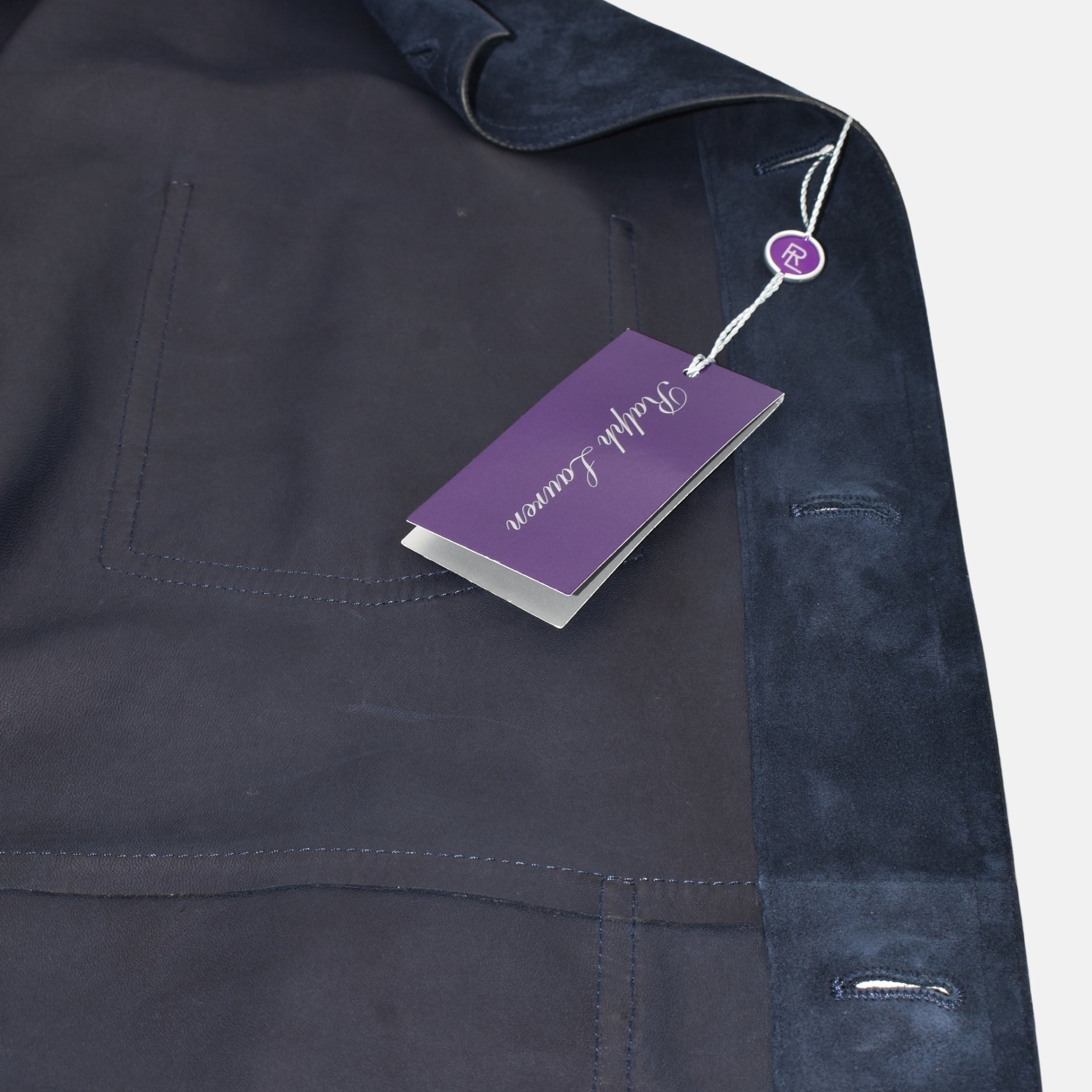 Navy Suede Overshirt (XXL)