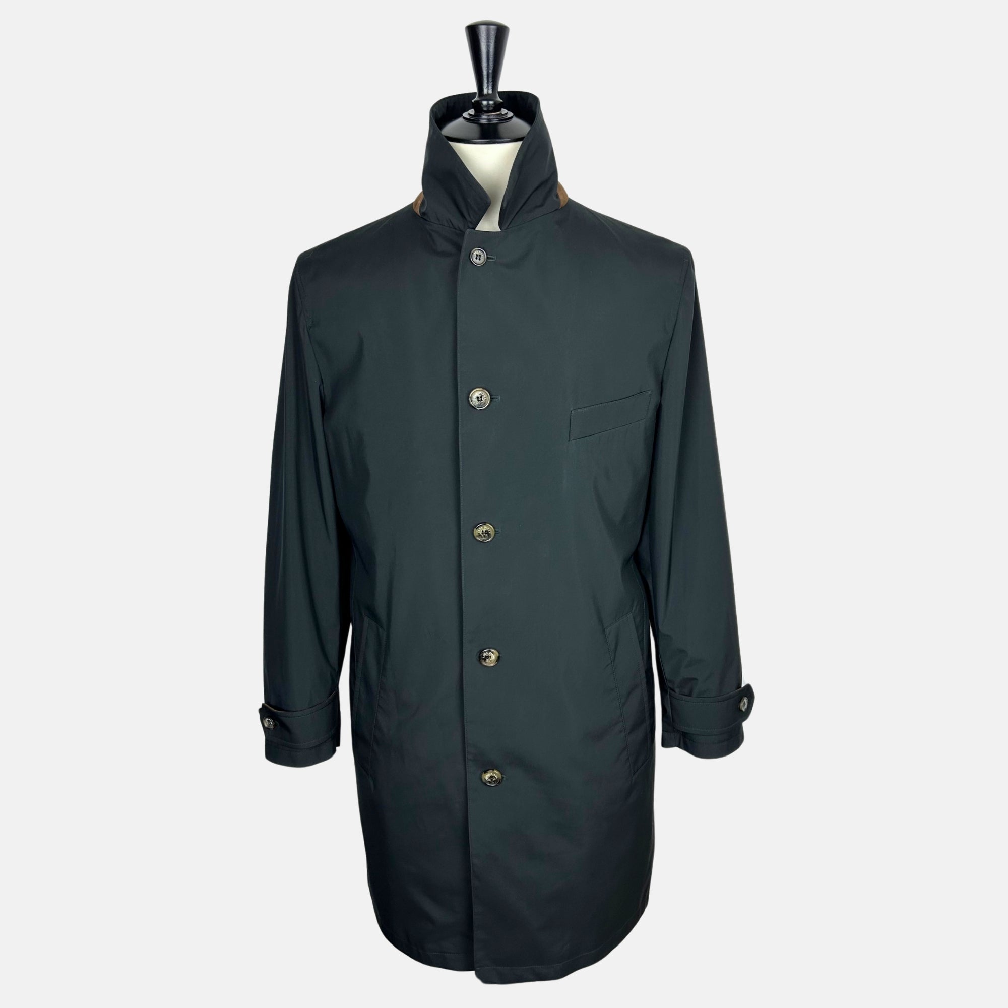 Black Raincoat made of Polyester/Suede Details (EU 50)