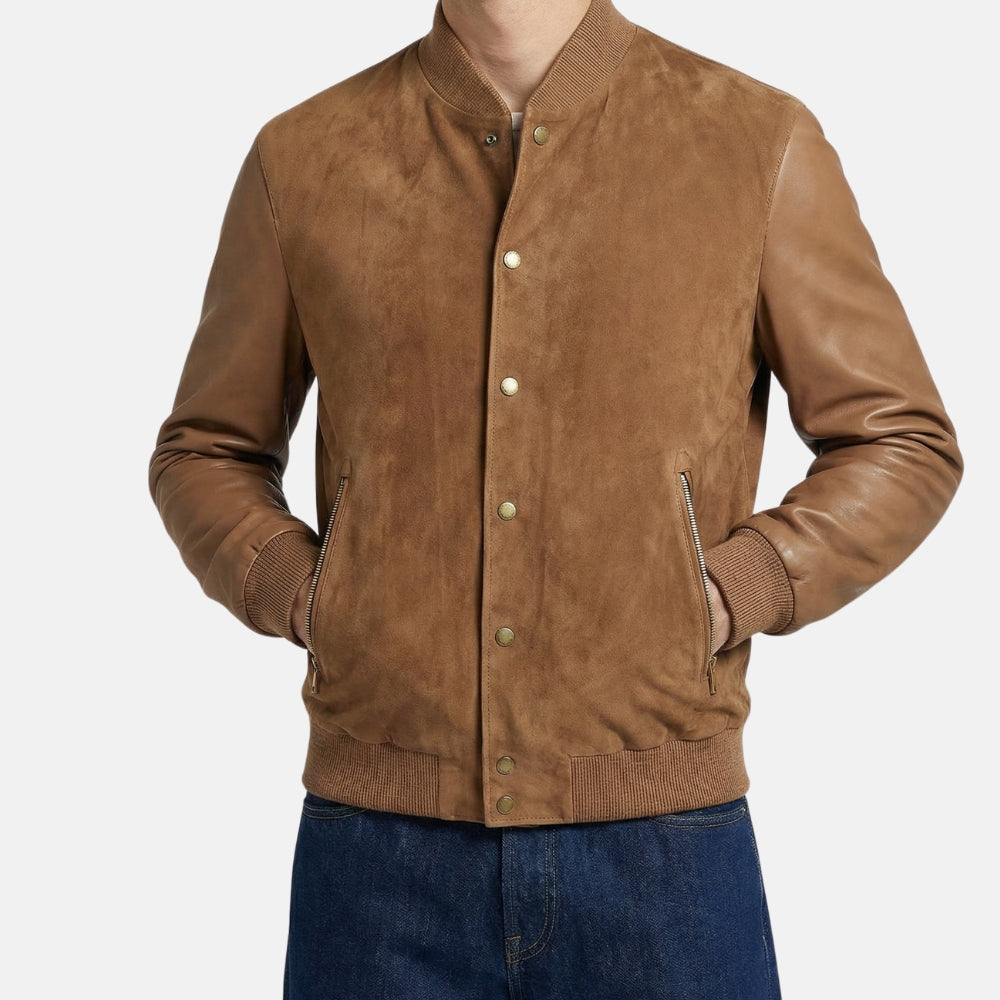 Brown Jacket made of Lamb Suede (EU 52)