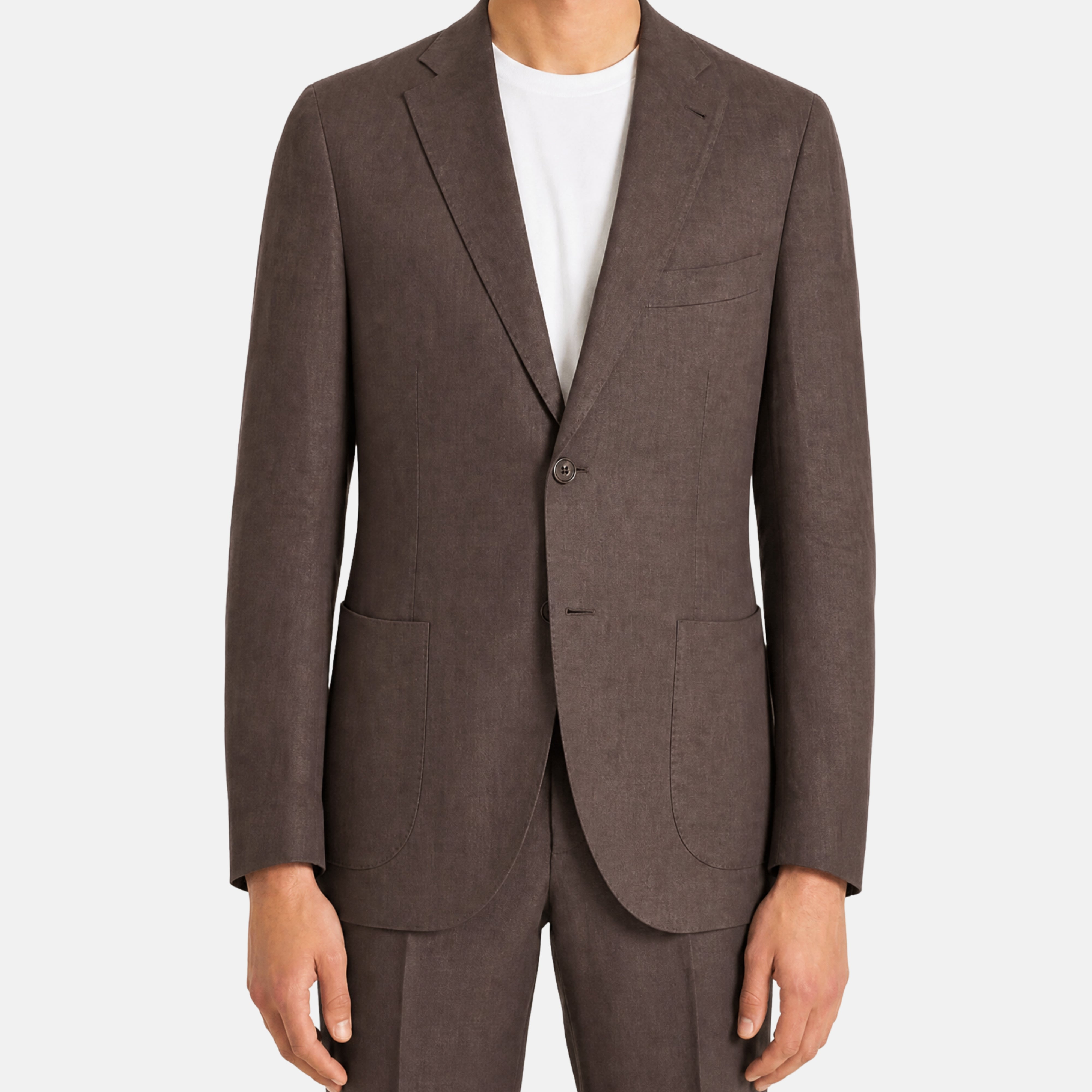 Brown Suit made of Linen/Virgin Wool (EU 50)