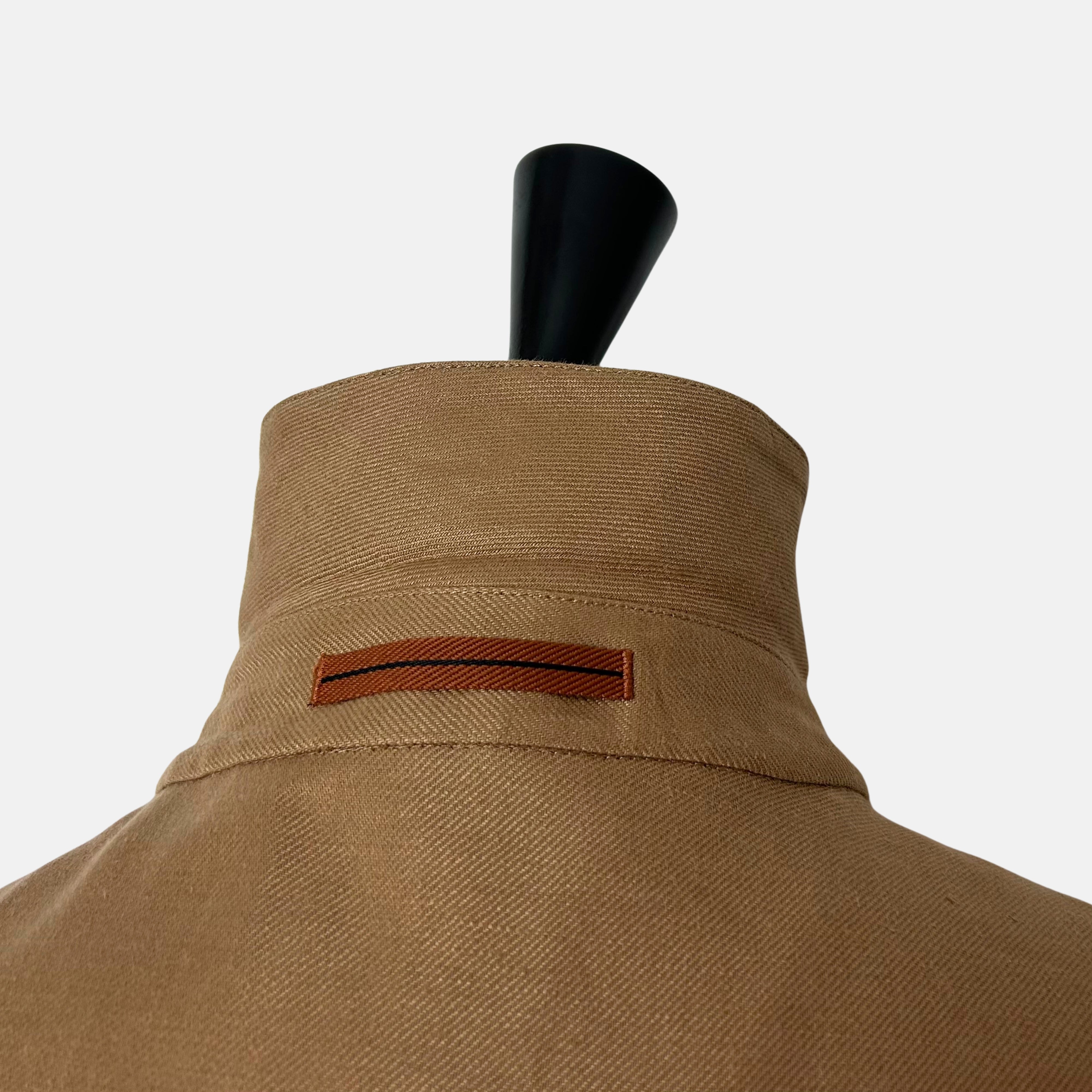 Camel Shirt Jacket made of Linen (L)