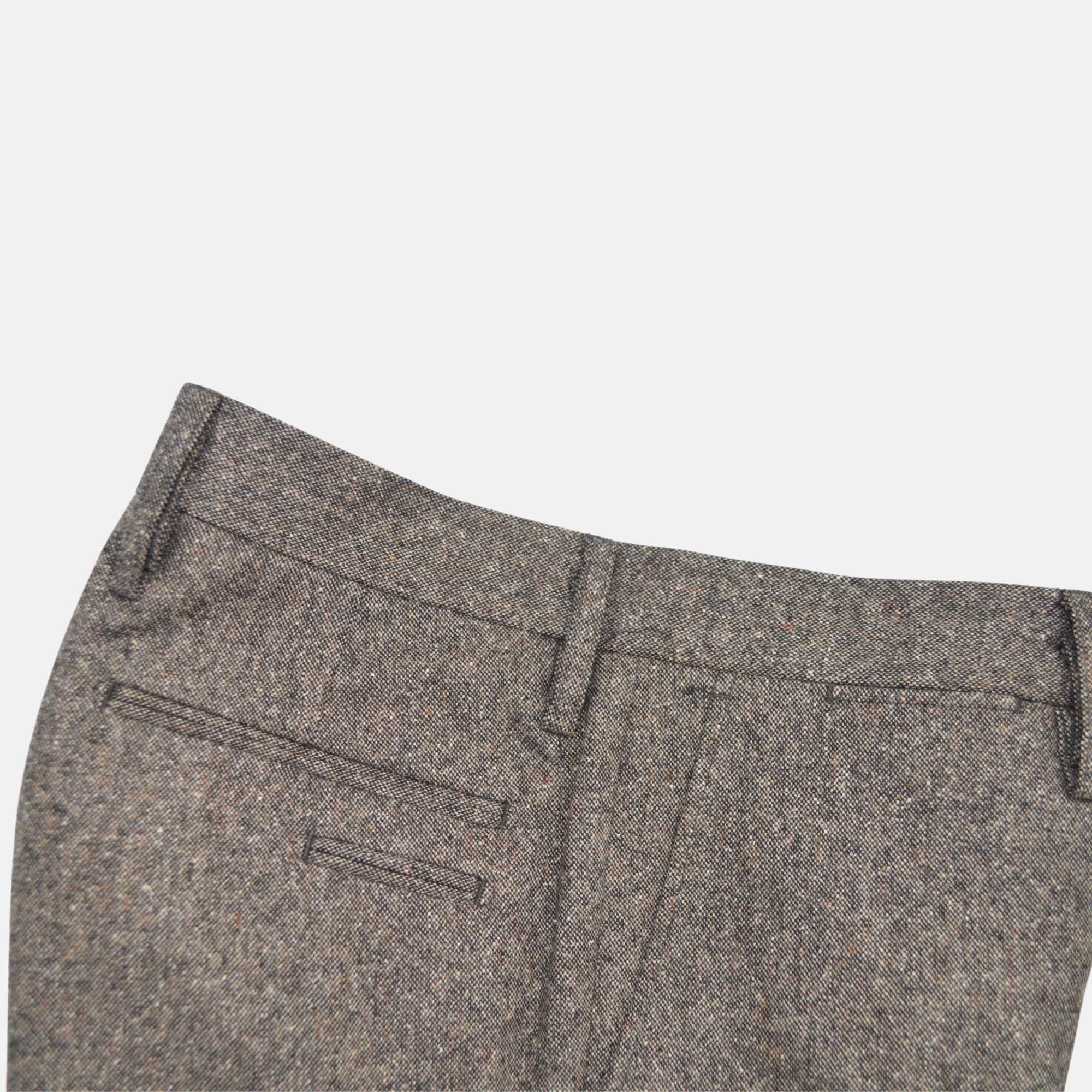 Brown Melange Trousers made of Wool (EU 50)