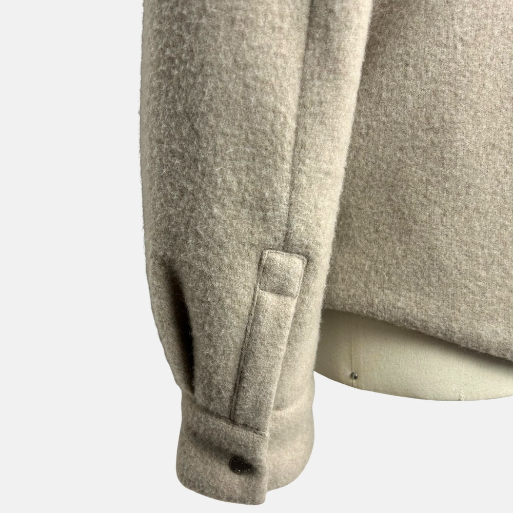 Greige Shirt Jacket made of Cashmere (M)