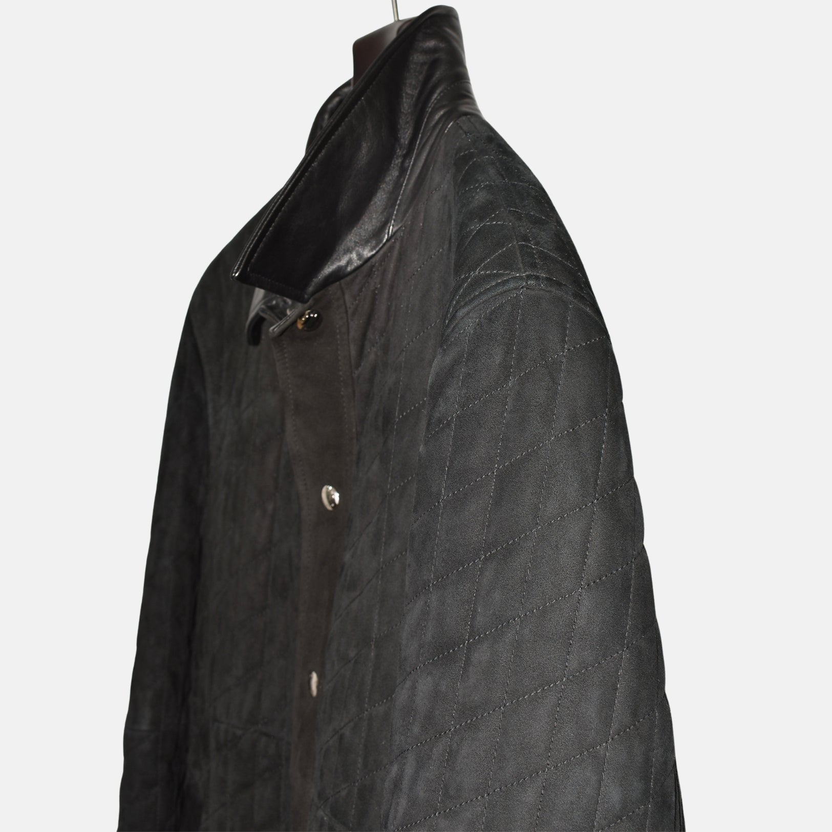 Black Suede Quilted Jacket (EU 52)