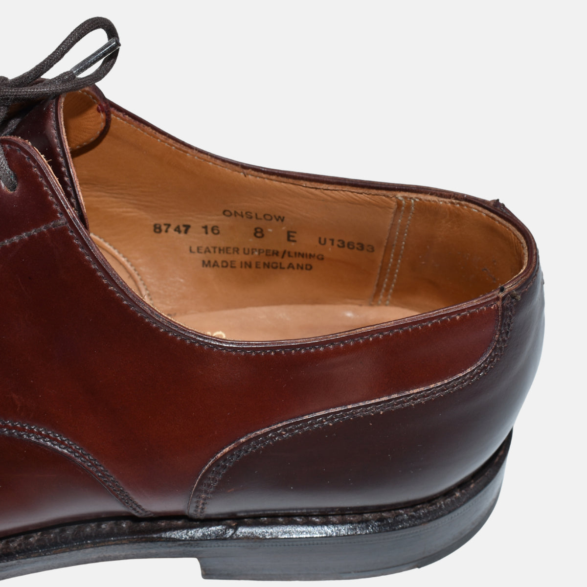 Braun-Bordeauxfarbene Cordovan-Lederschuhe "Onslow" (EU 42)