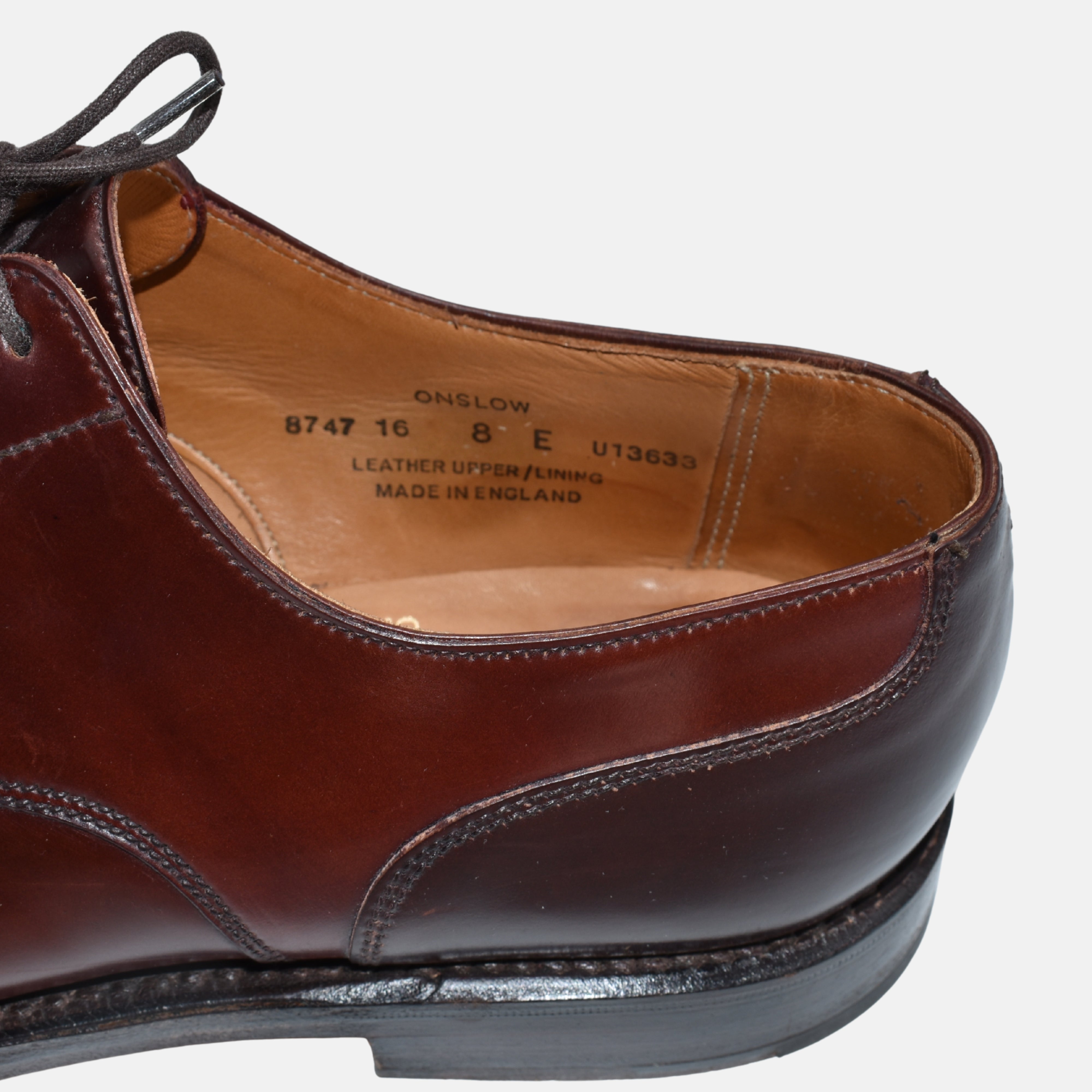 Brown-Bordeaux Cordovan Leather Shoes "Onslow" (EU 42)