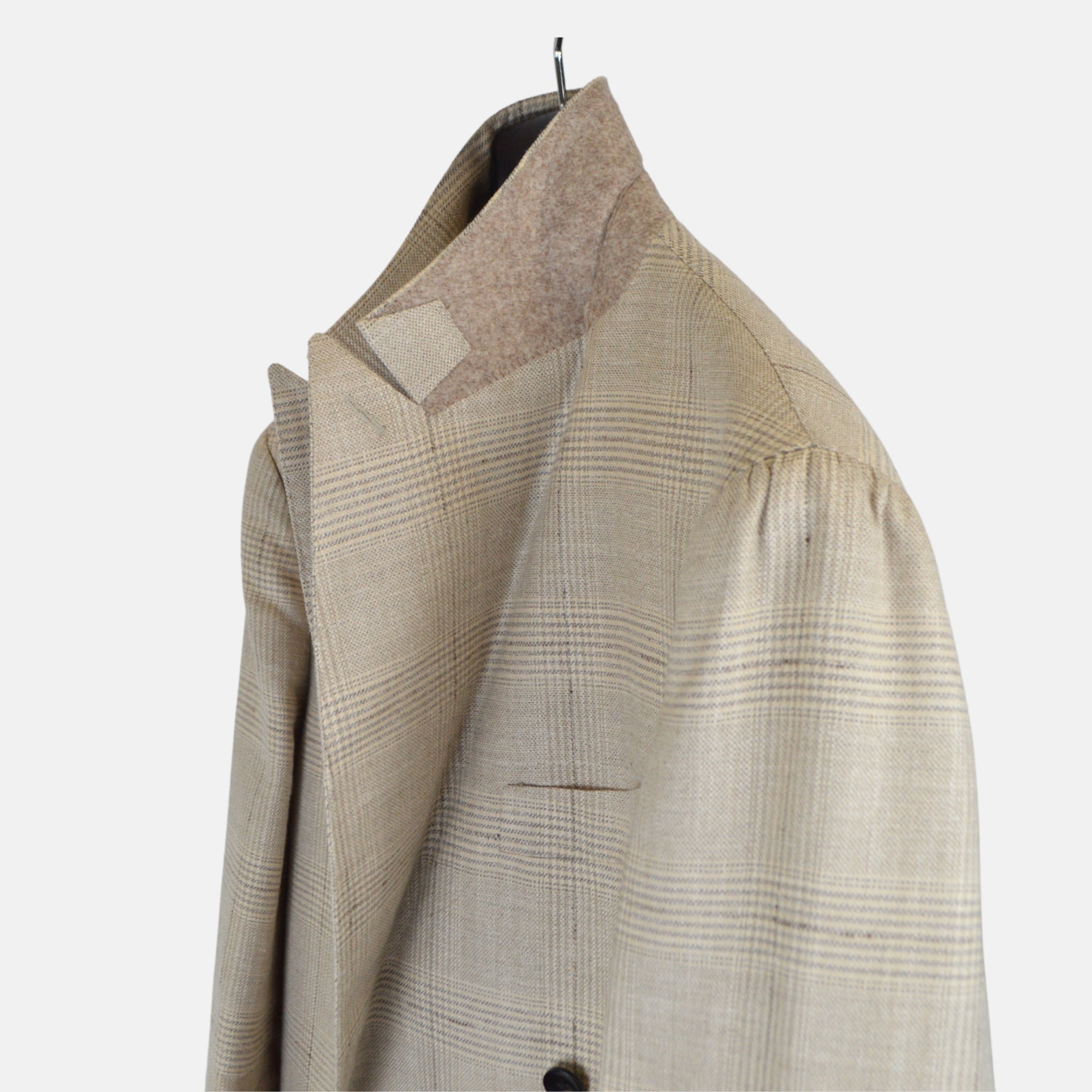 Beige Patterned Suit made of Wool/Tussah Silk/Linen (EU 54)