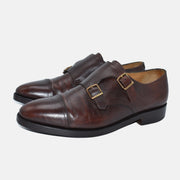 Brown Double-Monkstrapes Shoes made of Leather (EU 41.5)