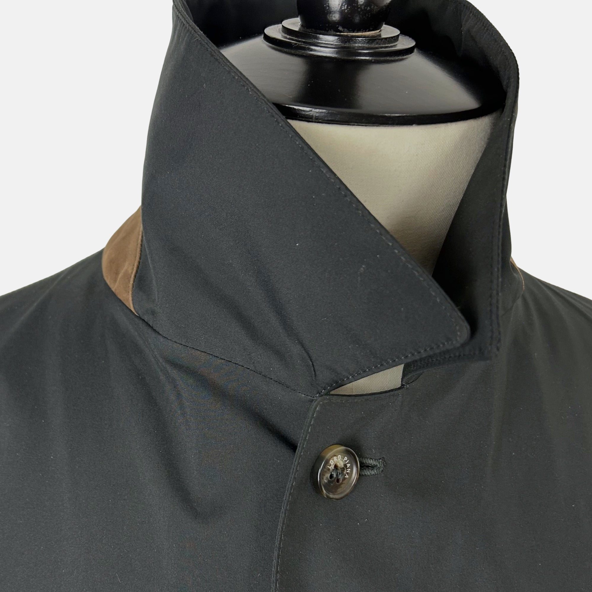 Black Raincoat made of Polyester/Suede Details (EU 50)