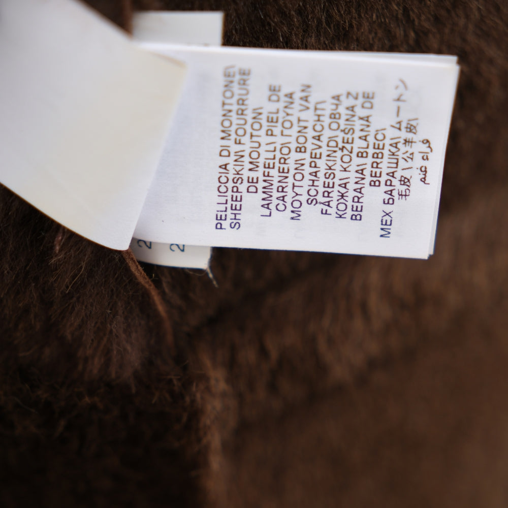 Brown Double-Breasted Shearling Coat (M)