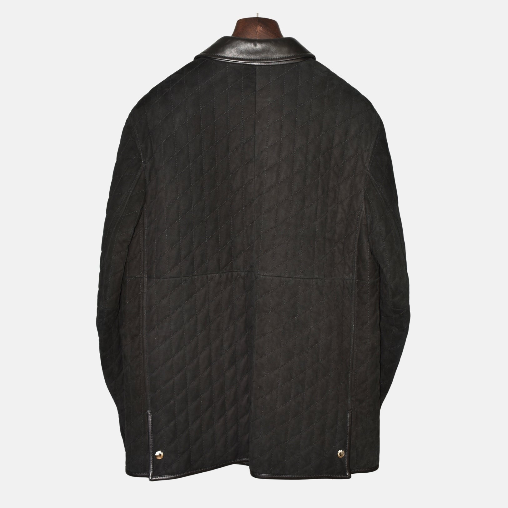 Black Suede Quilted Jacket (EU 52)
