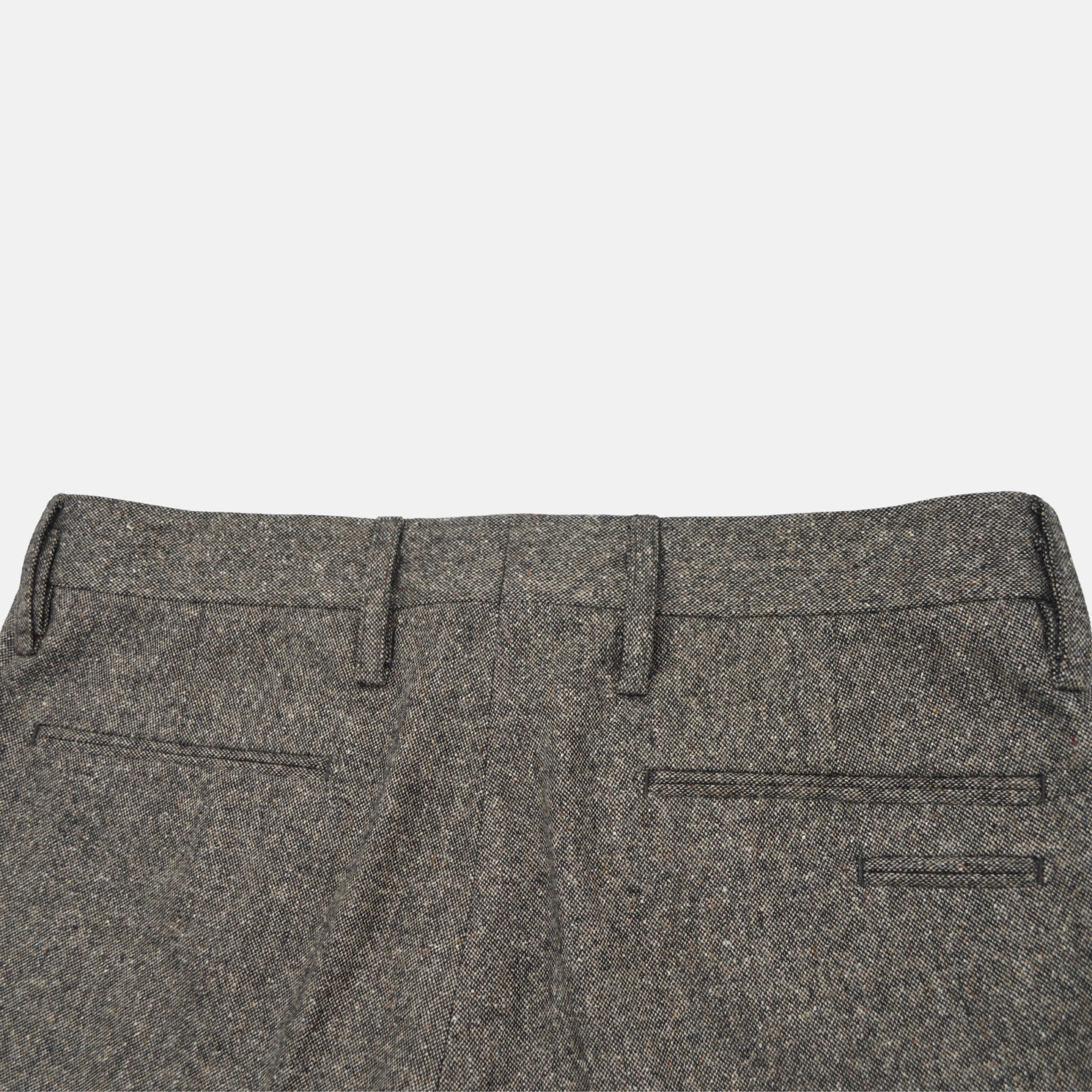 Brown Melange Trousers made of Wool (EU 50)