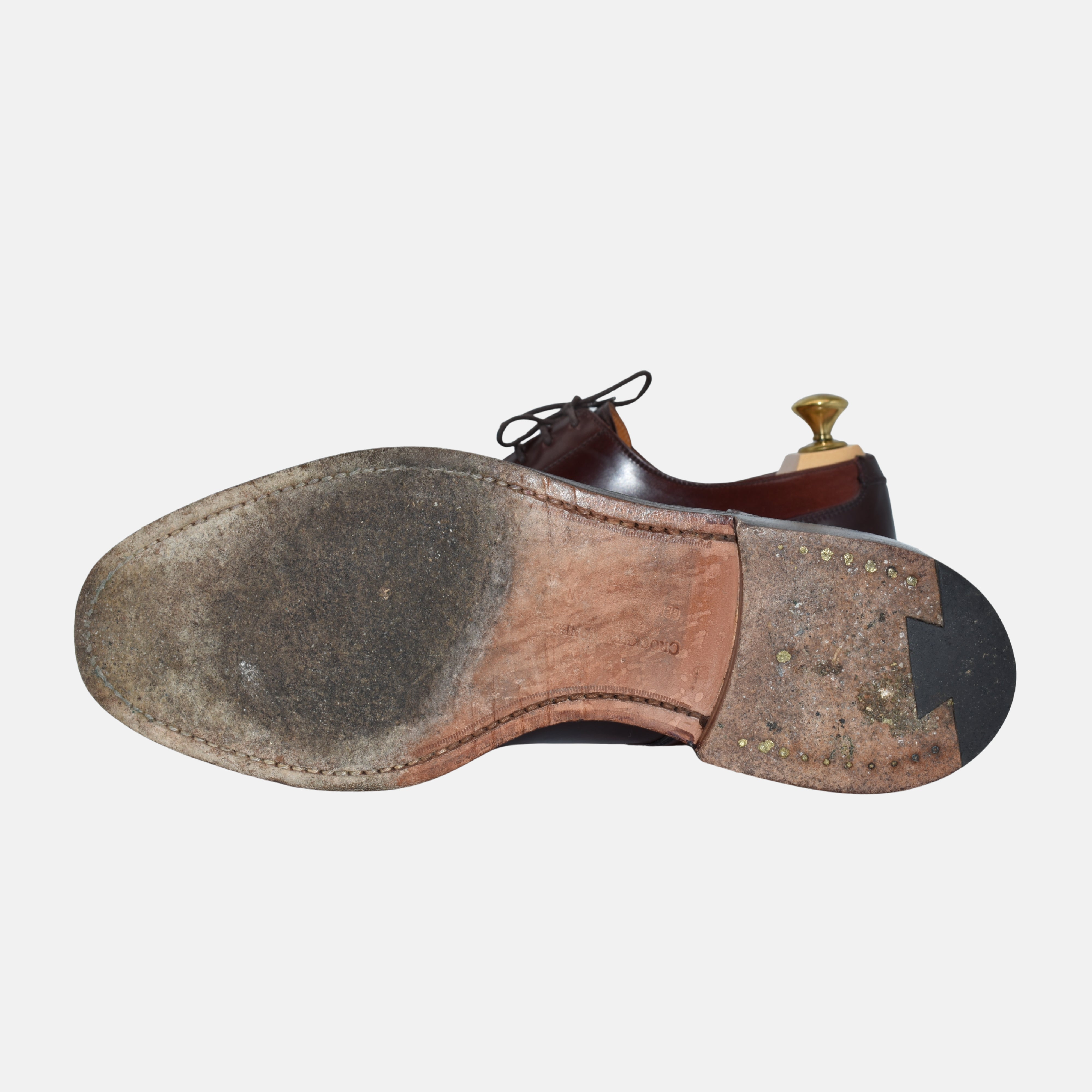 Brown-Bordeaux Cordovan Leather Shoes "Onslow" (EU 42)