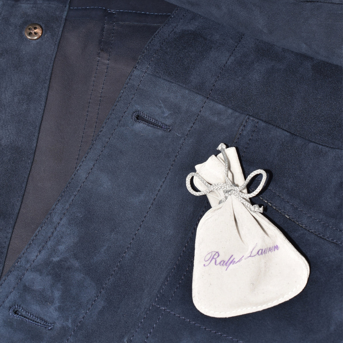 Navy Suede Overshirt (XXL)