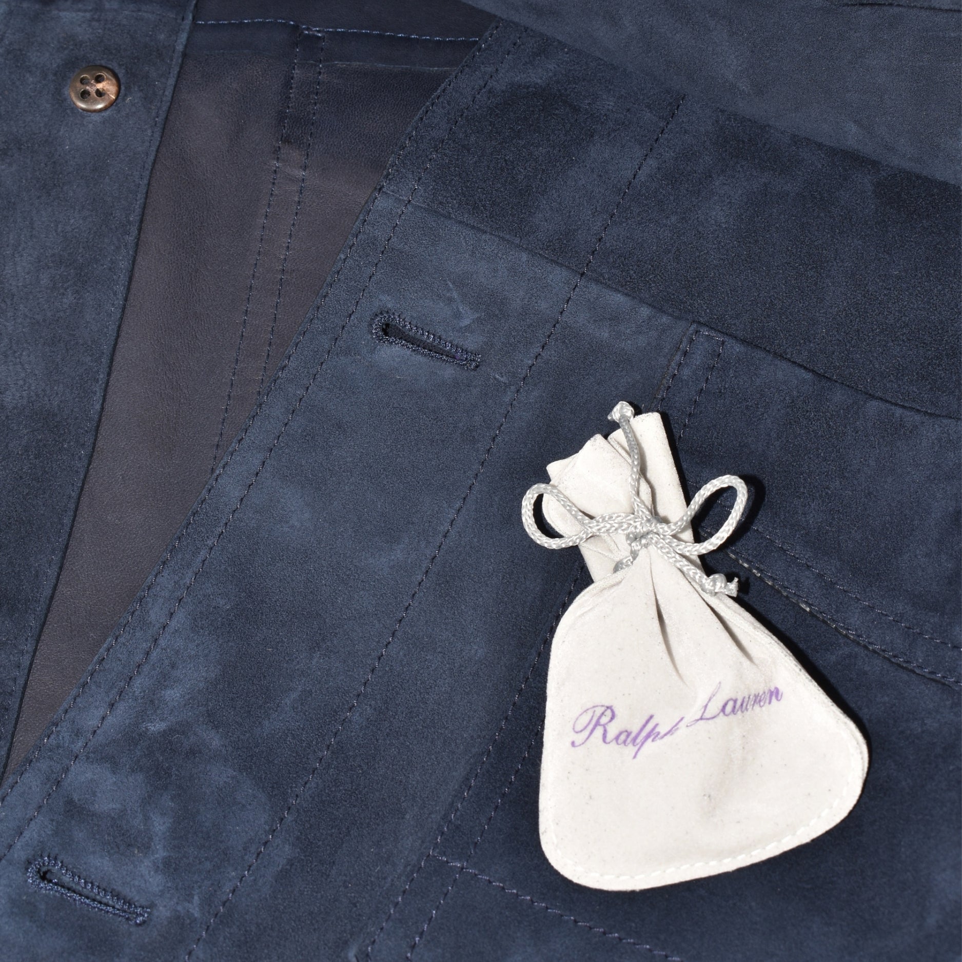 Navy Suede Overshirt (XXL)