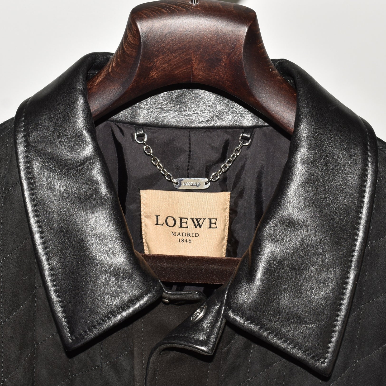 Black Suede Quilted Jacket (EU 52)
