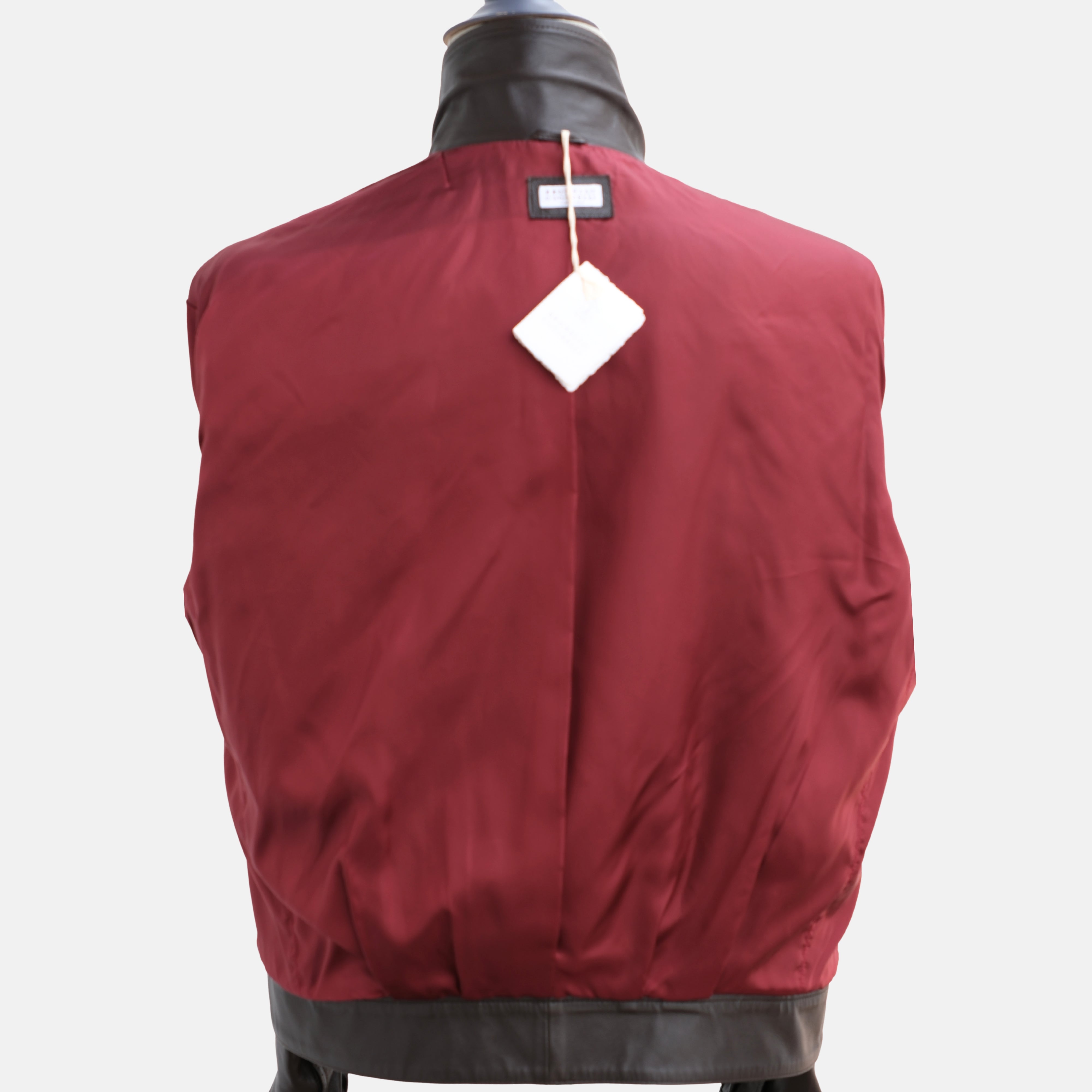 Dark Brown Cropped Leather Jacket (M)