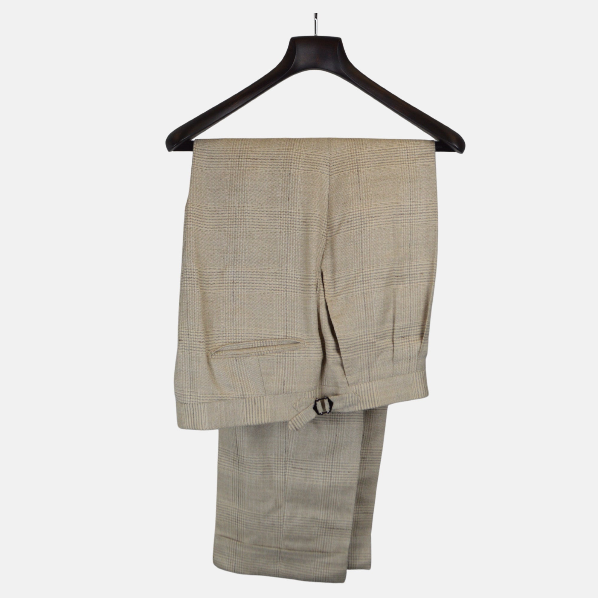 Beige Patterned Suit made of Wool/Tussah Silk/Linen (EU 54)