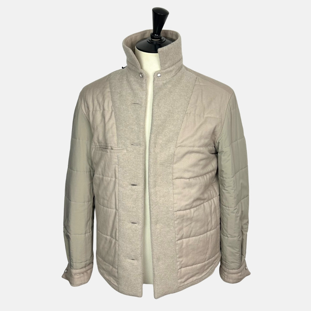 Greige Shirt Jacket made of Cashmere (M)