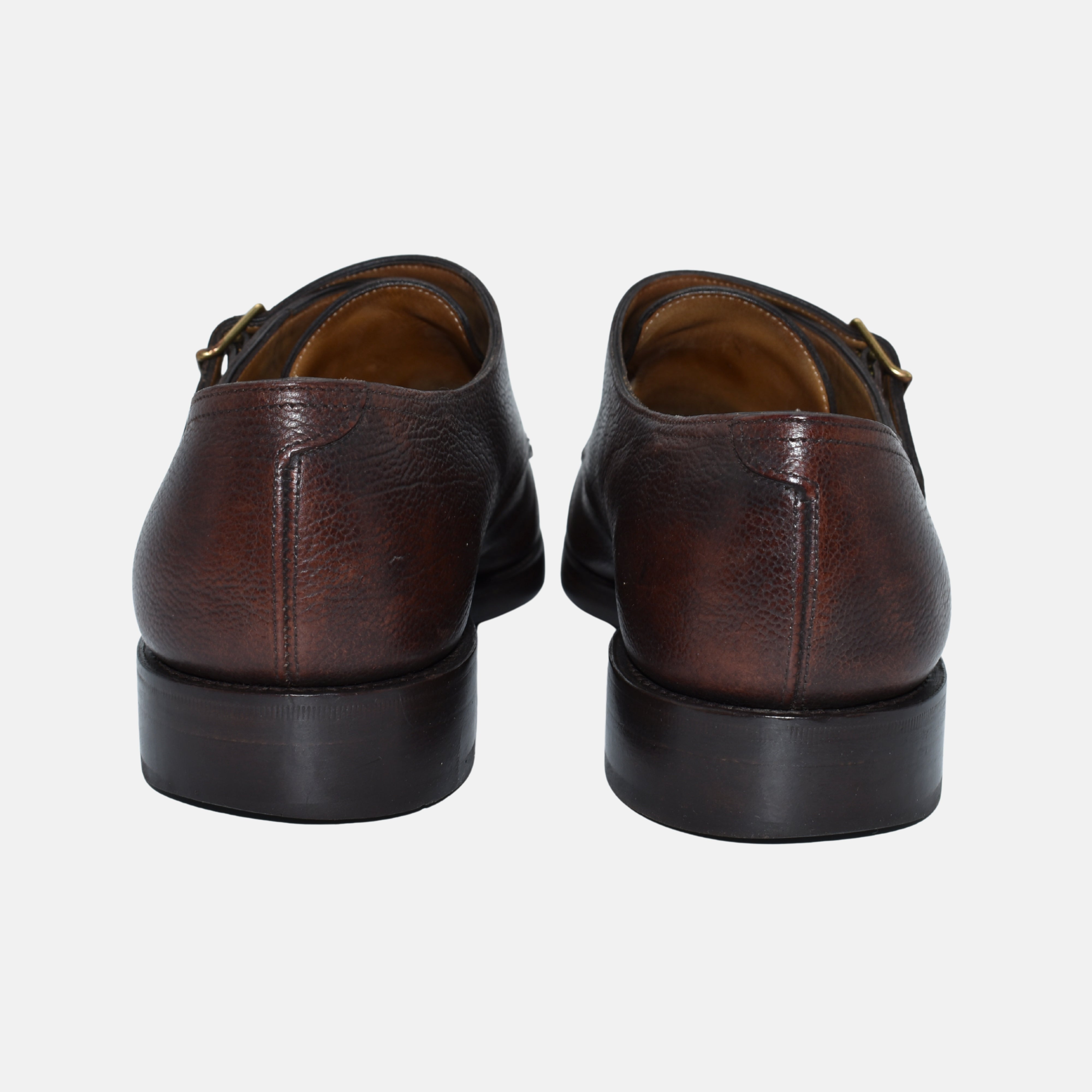 Brown Double-Monkstrapes Shoes made of Leather (EU 41.5)