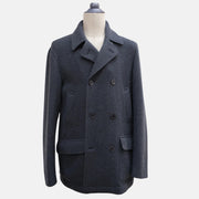 Blue Melange Coat made of Baby Cashmere (XXL)