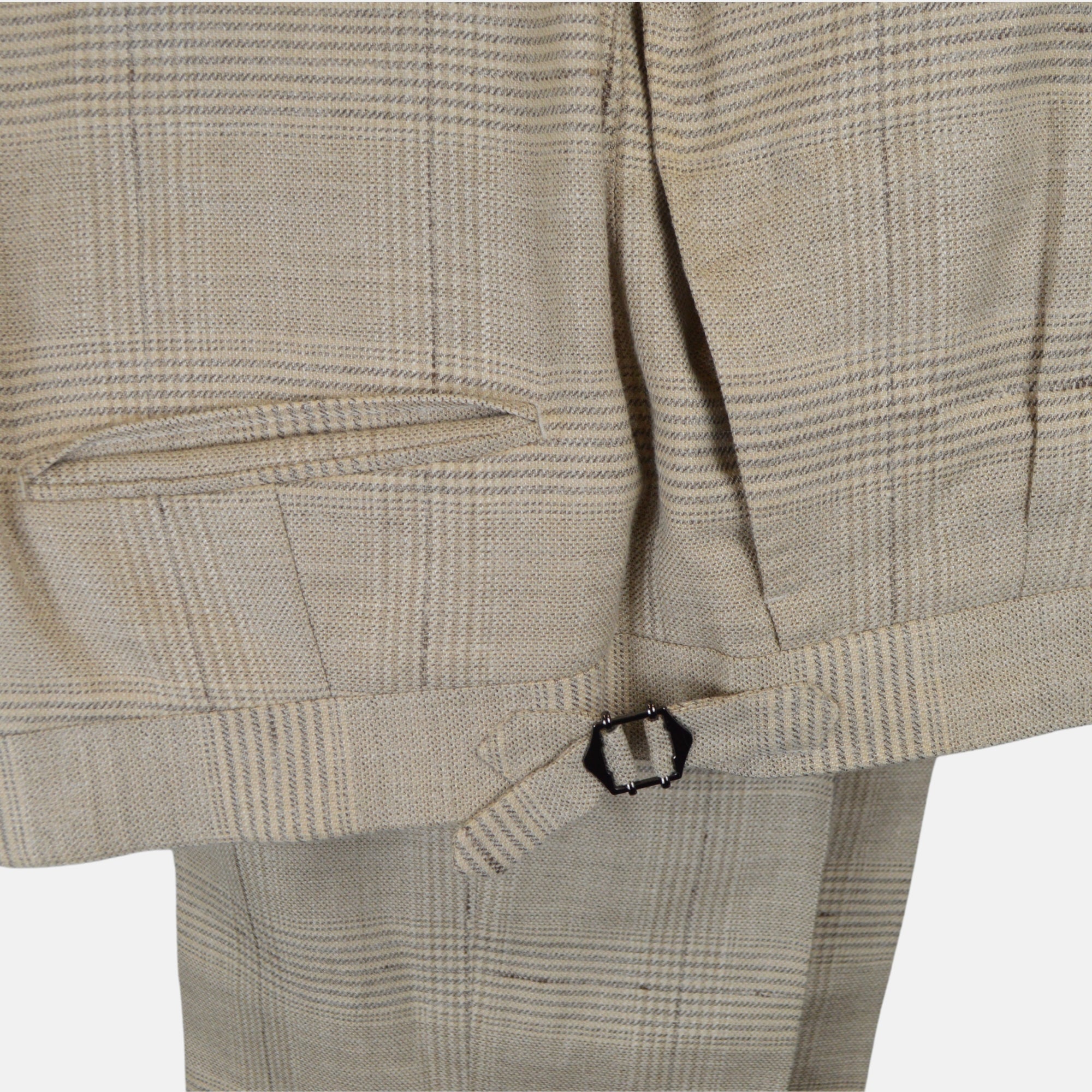 Beige Patterned Suit made of Wool/Tussah Silk/Linen (EU 54)