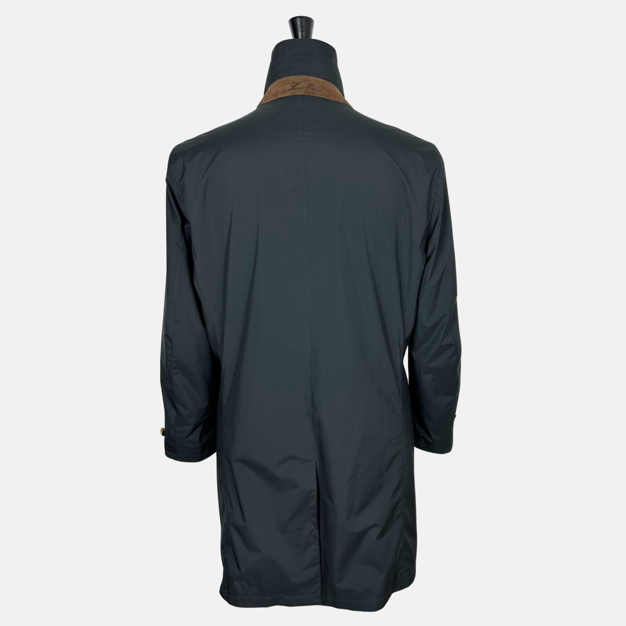 Black Raincoat made of Polyester/Suede Details (EU 50)