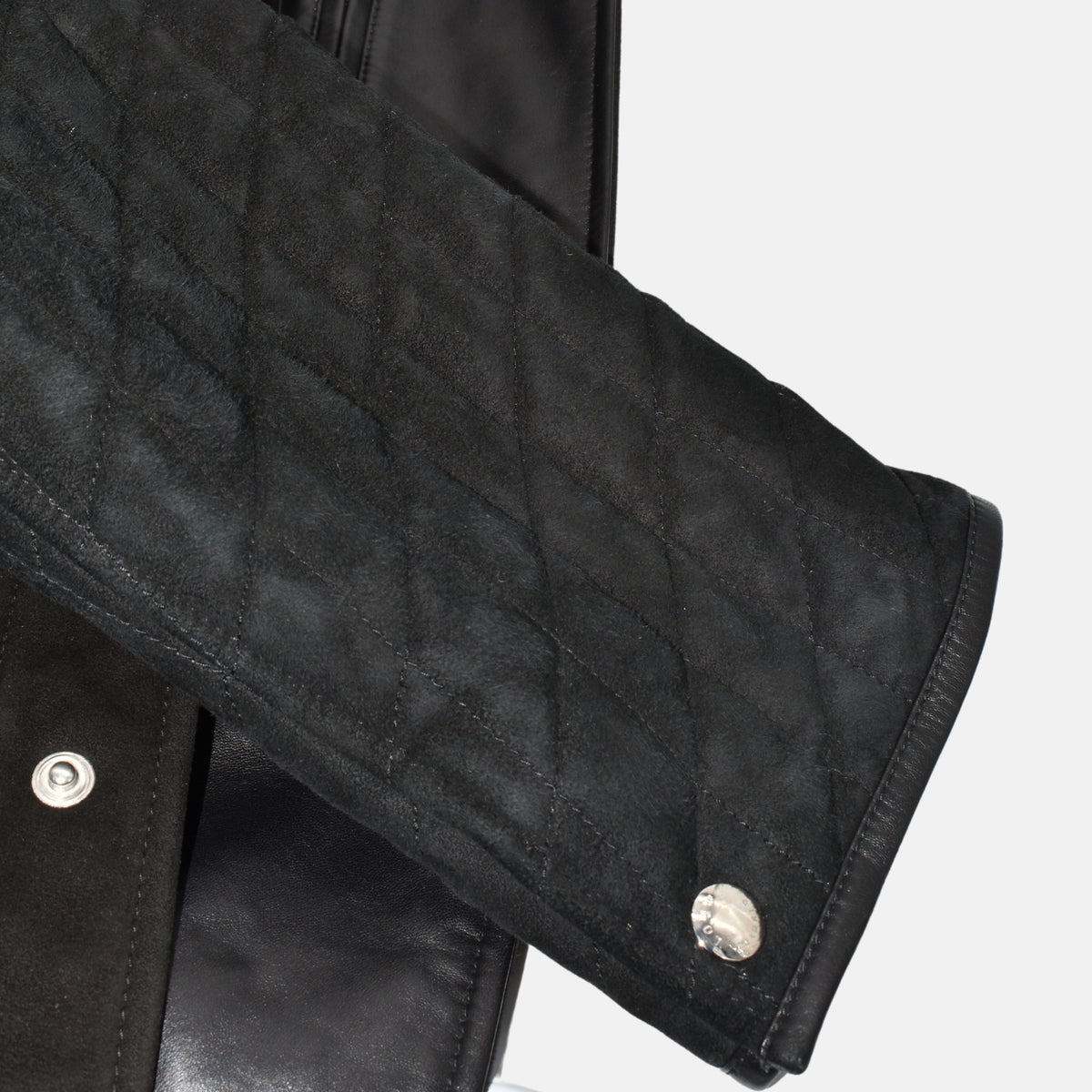 Black Suede Quilted Jacket (EU 52)