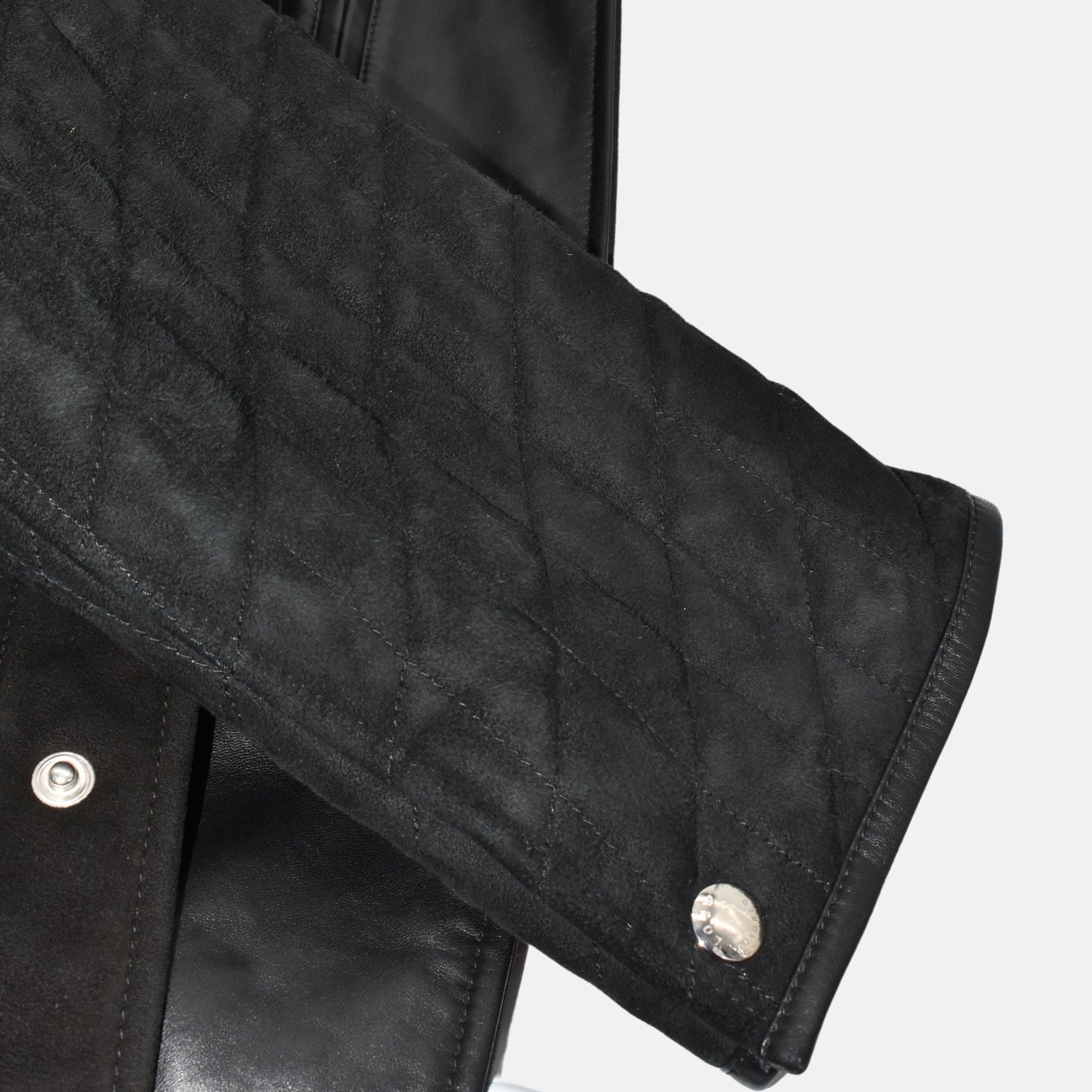 Black Suede Quilted Jacket (EU 52)