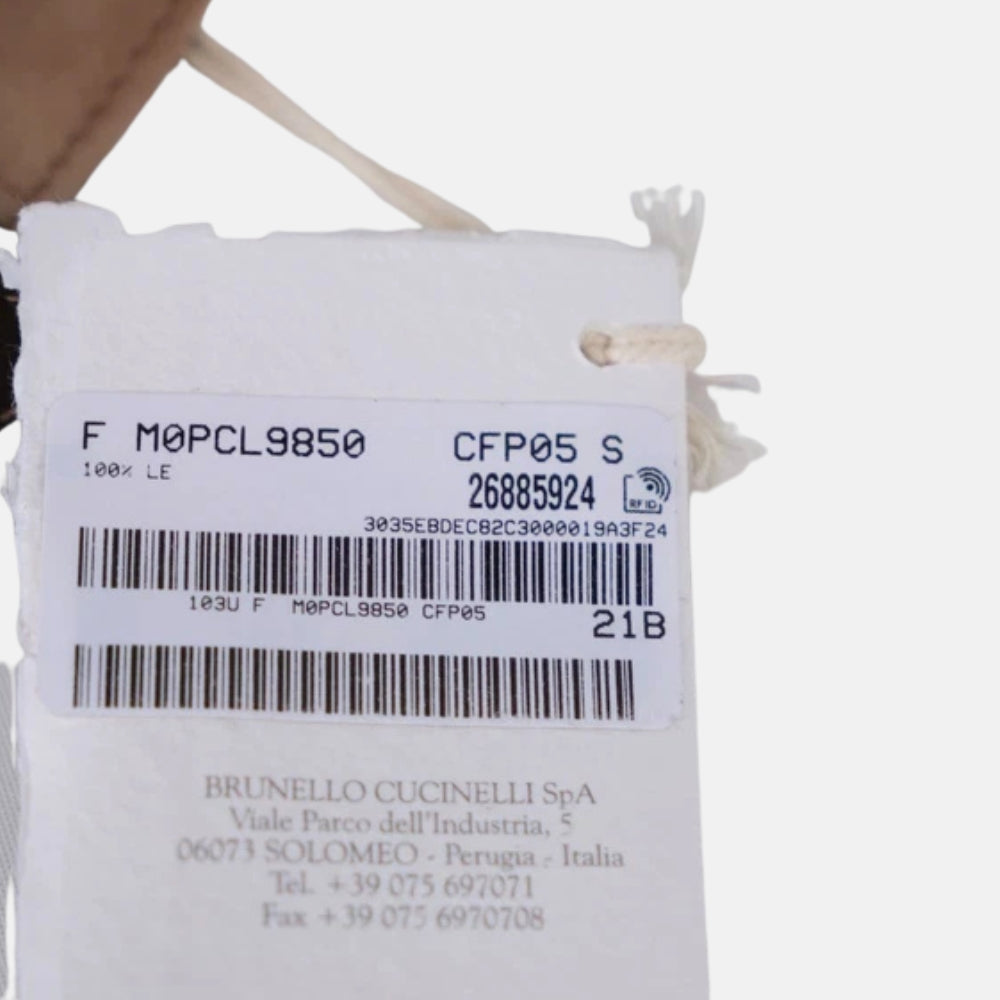 Beige Baseball Cap made of Suede (S)