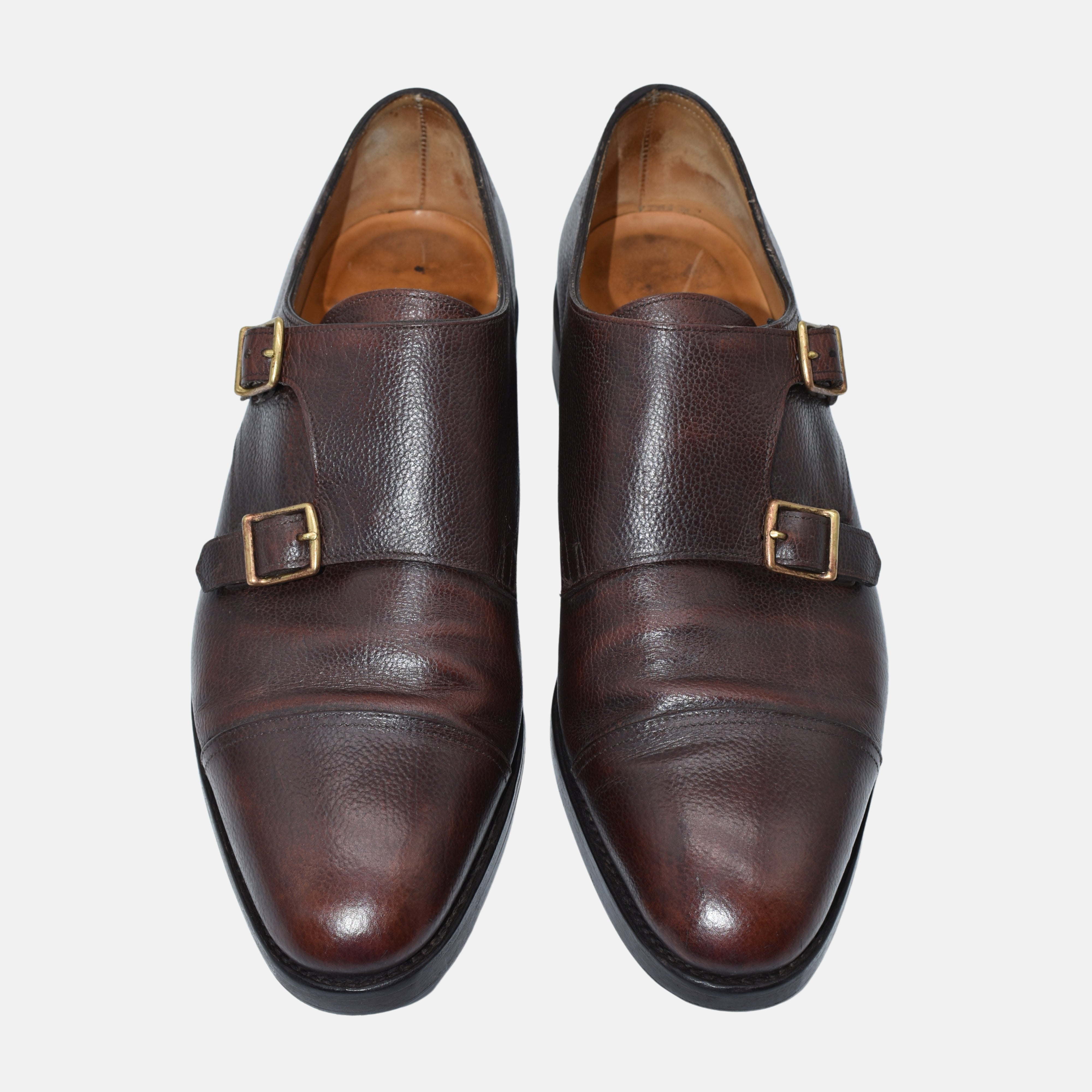 Brown Double-Monkstrapes Shoes made of Leather (EU 41.5)