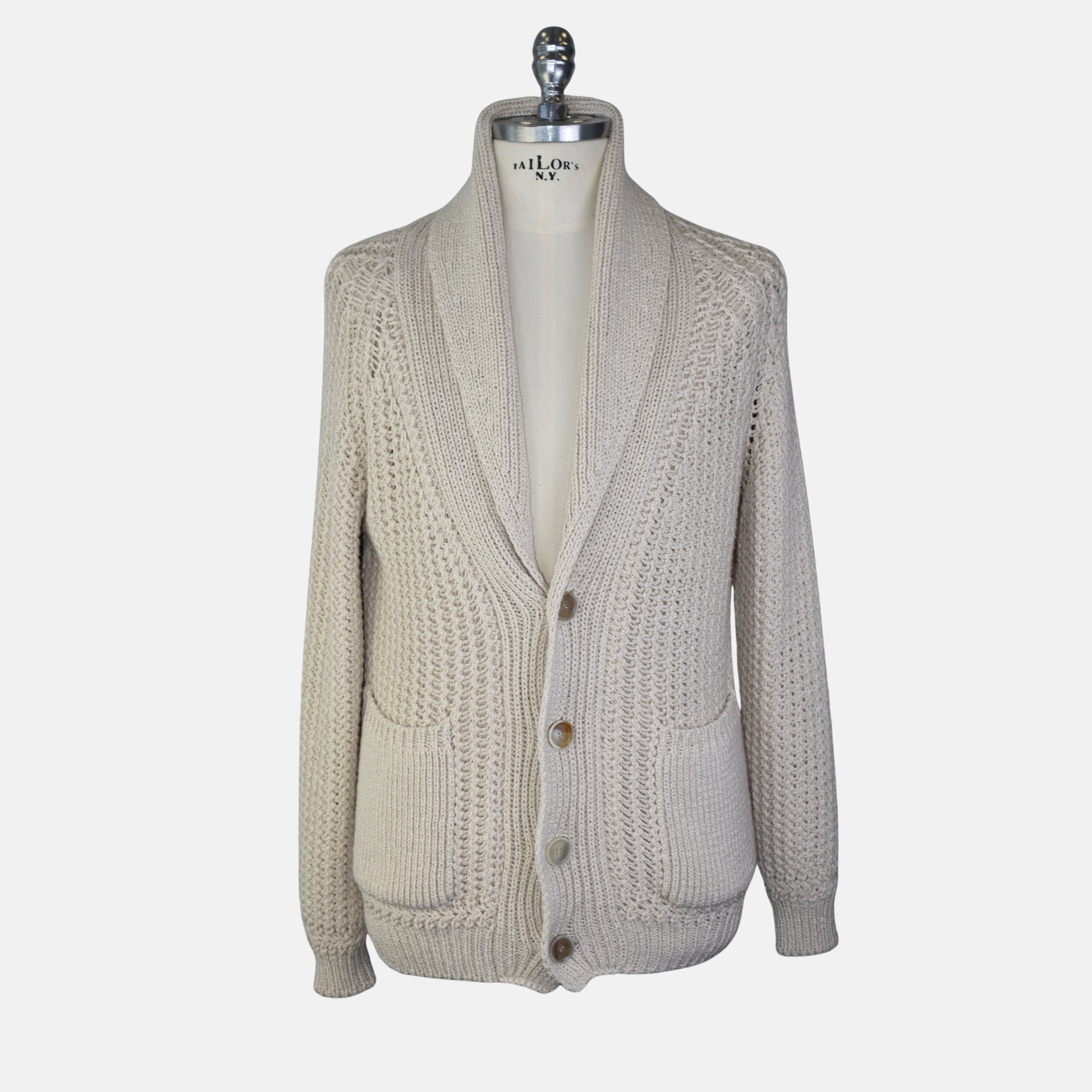 Ecru Cardigan made of Cotton/Wool (EU 50, EU 52)