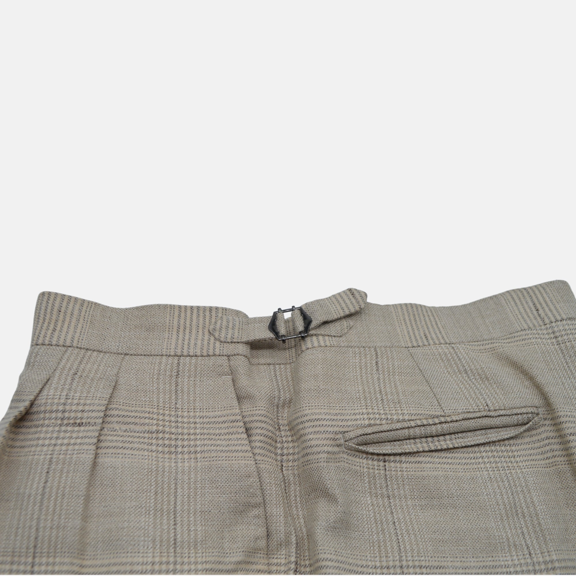 Beige Patterned Suit made of Wool/Tussah Silk/Linen (EU 54)