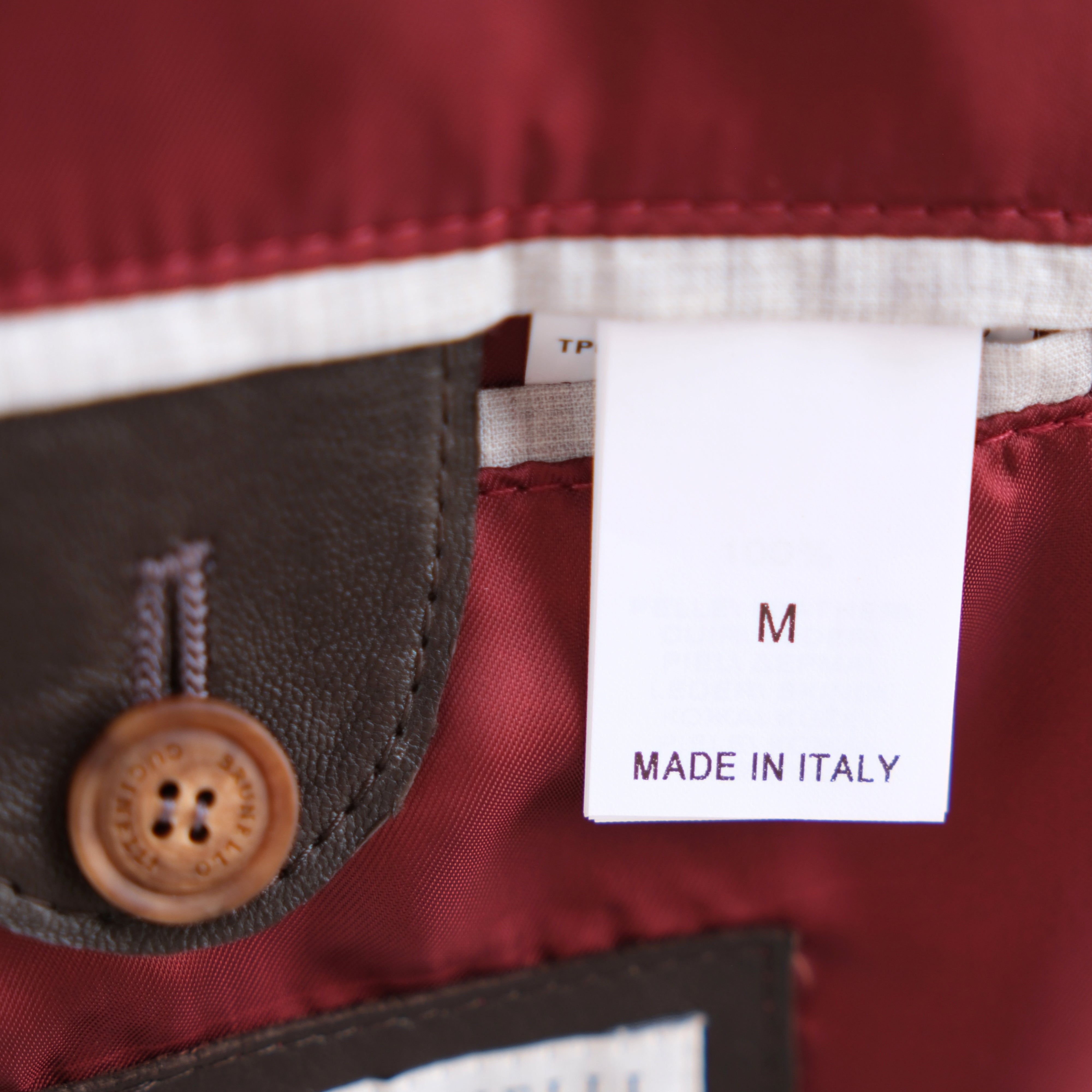 Dark Brown Cropped Leather Jacket (M)