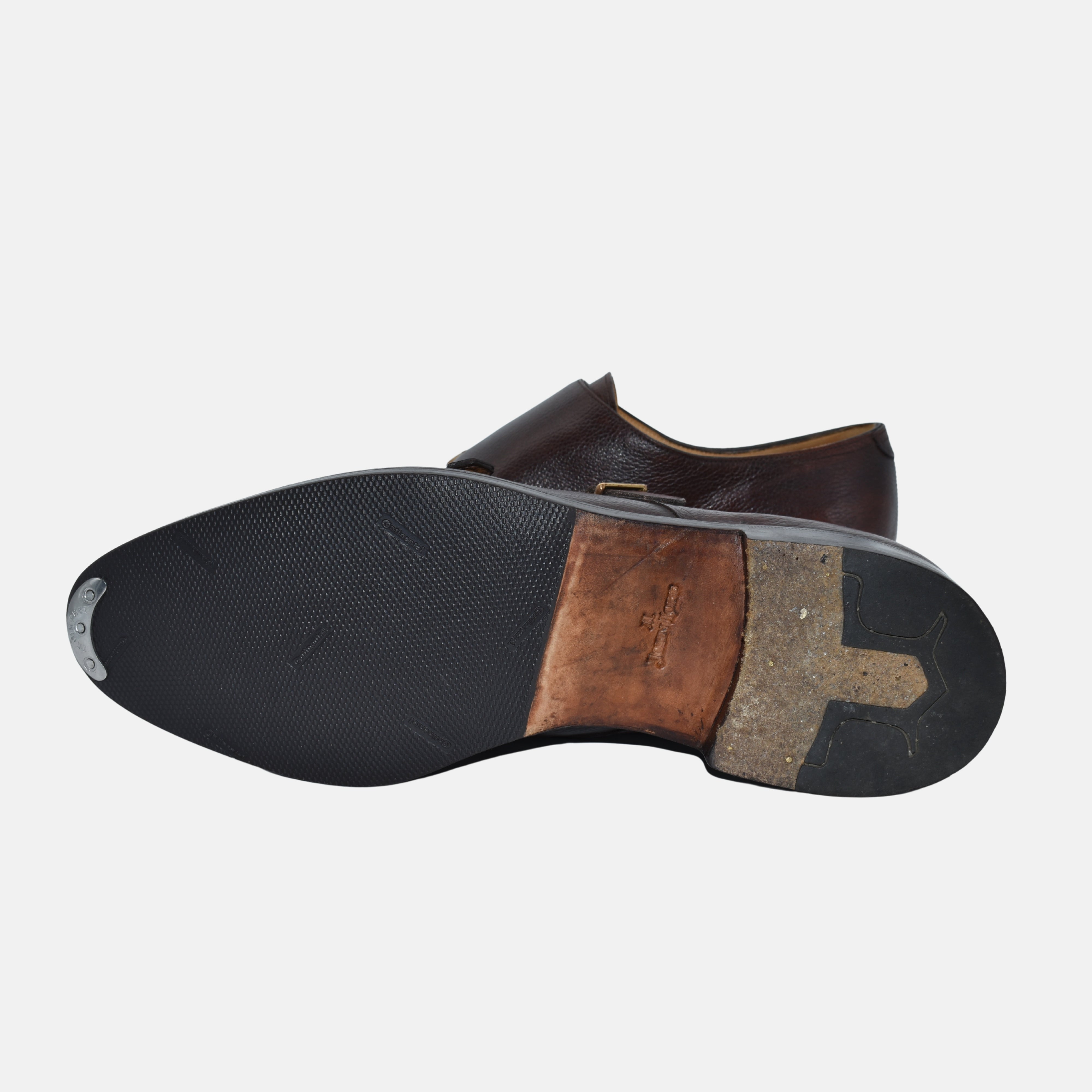 Brown Double-Monkstrapes Shoes made of Leather (EU 41.5)