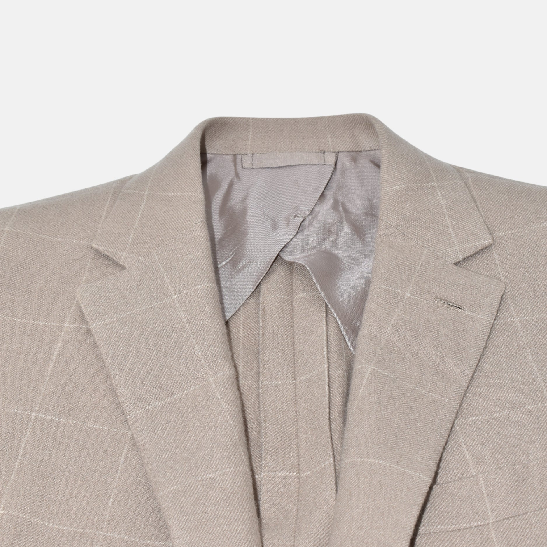 Beige Windowpane Cashmere Blazer (EU 50)