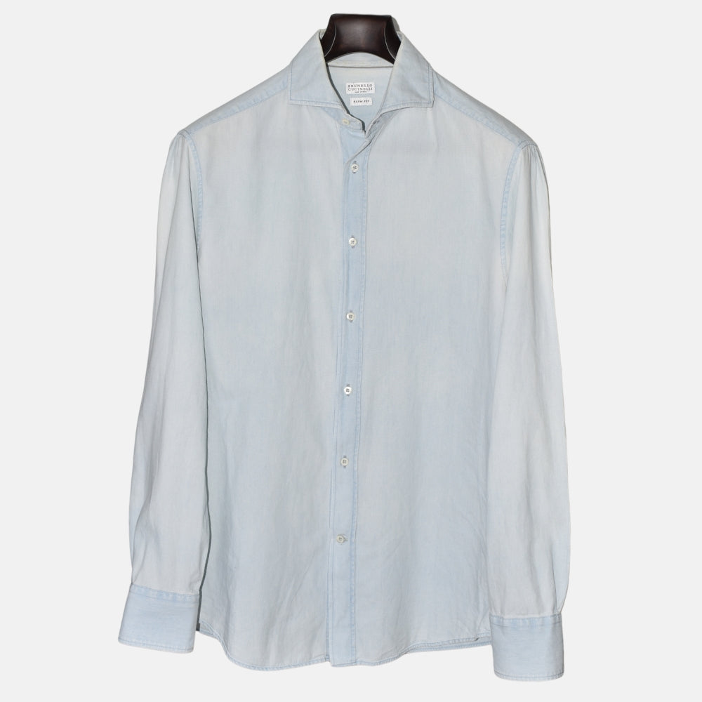 Light Blue Denim Shirt made of Cotton (L)