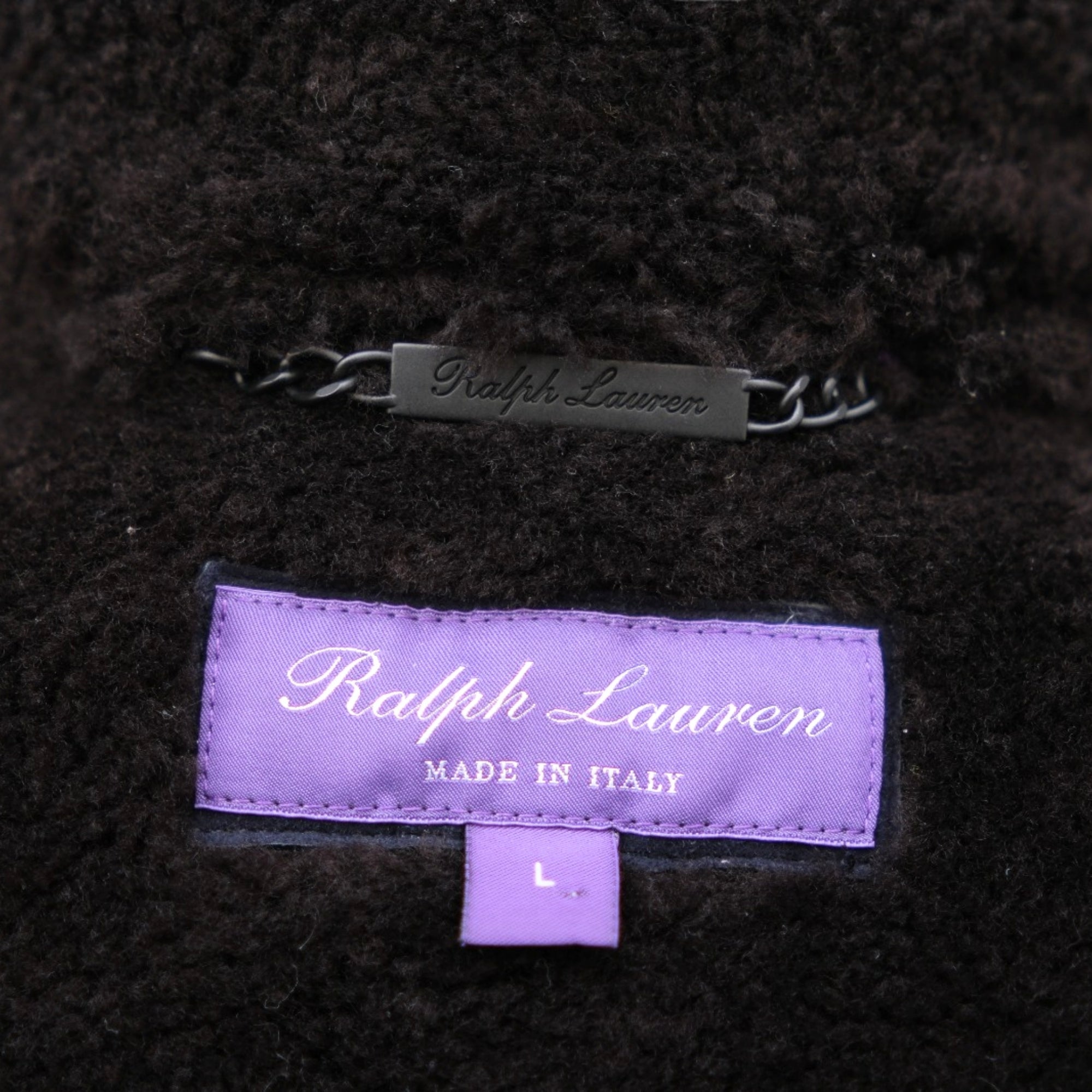 Navy Blue Aviator Shearling Jacket (L)