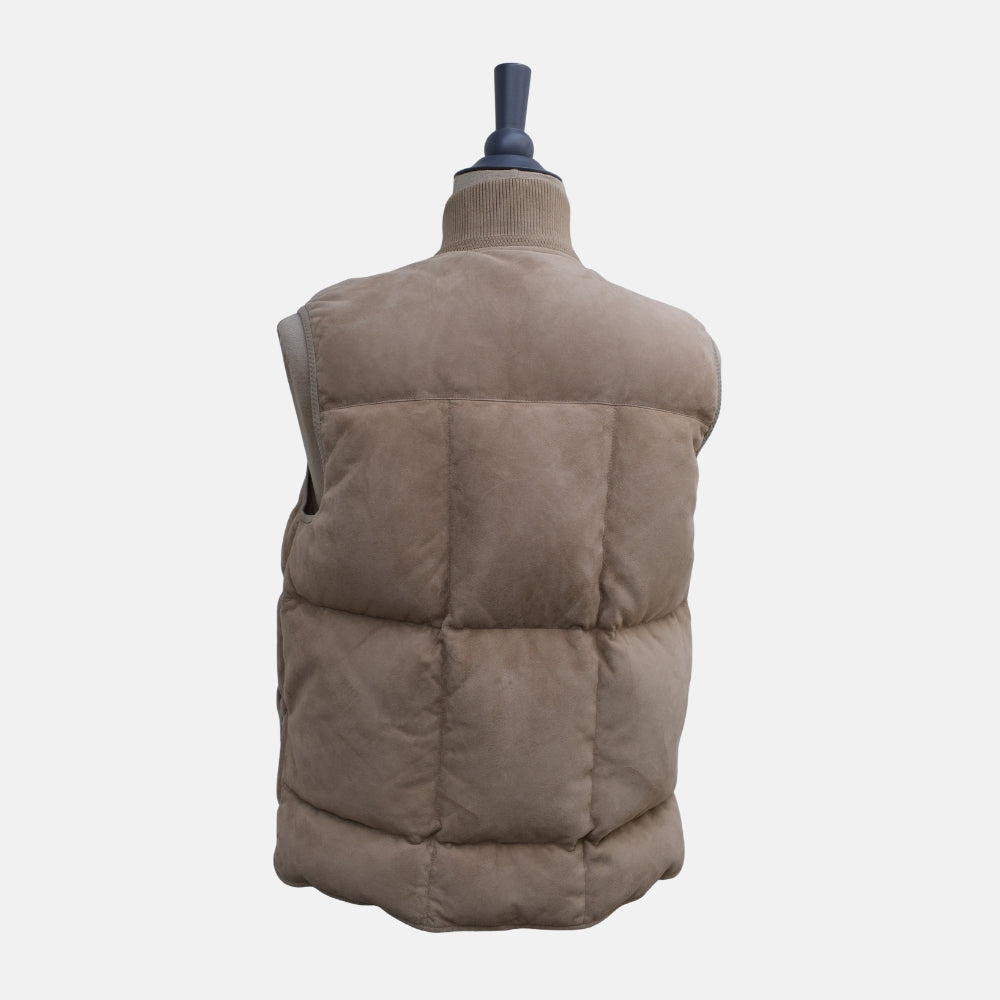 Beige Suede Down Vest (EU 48)